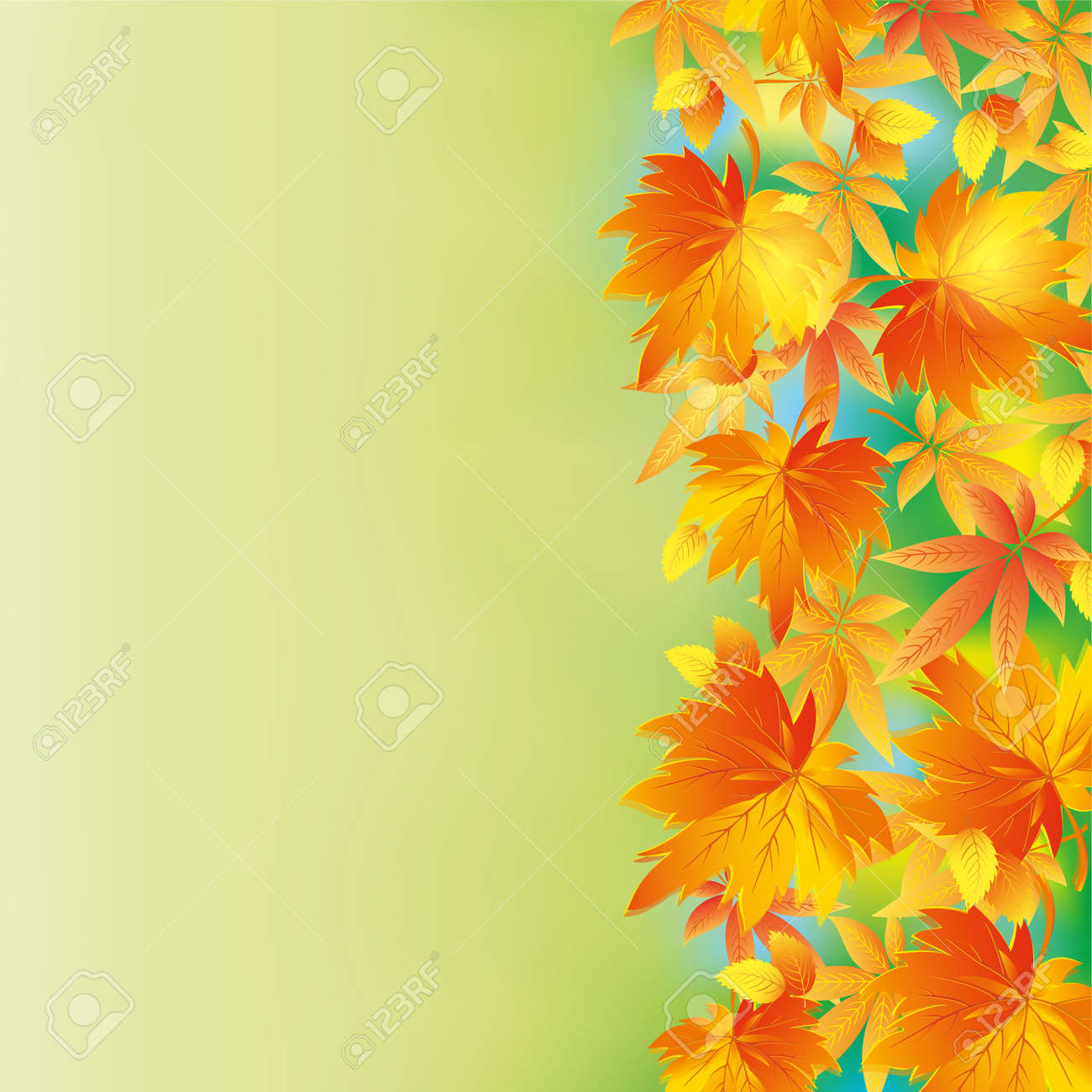 美しいヴィンテージ カラフルな秋背景黄色で 葉とオレンジ 赤葉自然背景秋場所本文ベクトル図 のイラスト素材 ベクタ Image