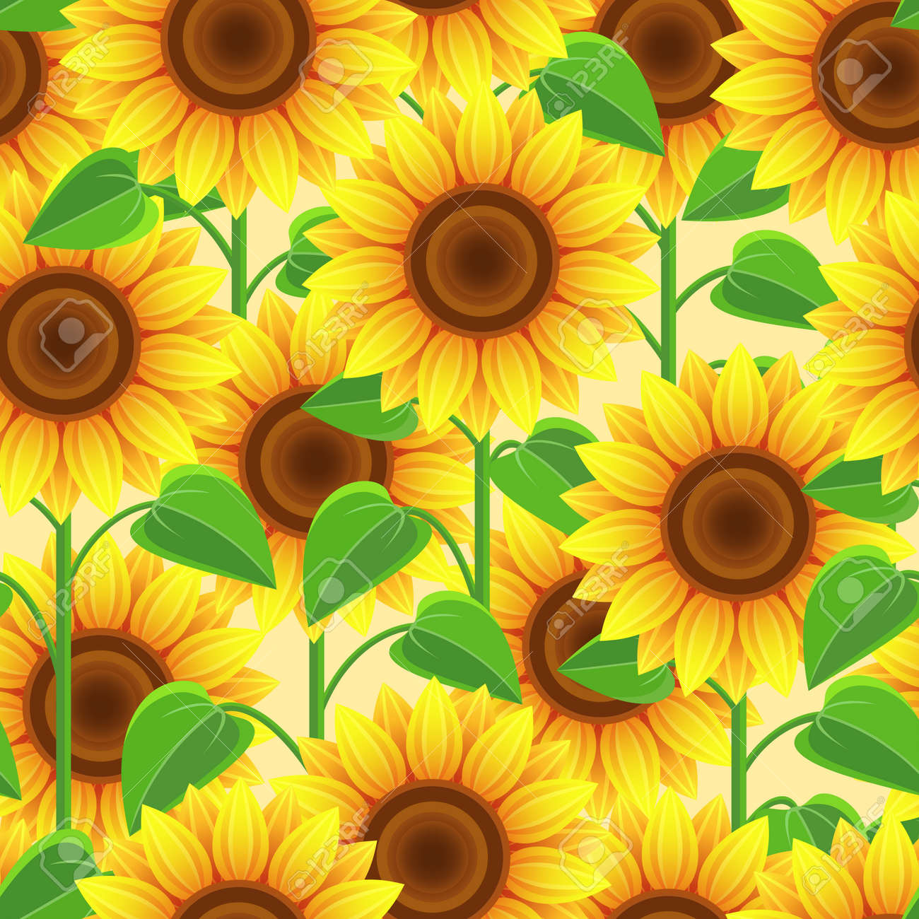 La Naturaleza De Fondo Brillante Hermosa Modelo Inconsútil Amarillo, Naranja Con Girasoles. Modelo Inconsútil Floral Con Flores Y Hojas Estilizadas De Verano. Fondos De Escritorio De Estilo Romántico De Moda. Ilustración Vectorial La Naturaleza De Fondo Brillante Hermosa Modelo Inconsútil Amarillo, Naranja Con Girasoles. Modelo Inconsútil Floral Con Flores Y Hojas Estilizadas De Verano. Fondos De Escritorio De Estilo Romántico De Moda. Ilustración Vectorial