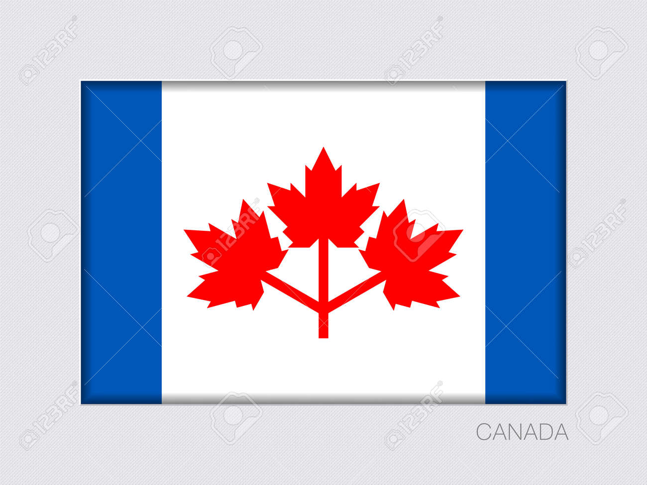 カナダのピアソン ペナント 割合が 2 3 の長方形の公式の旗 内側のシャドウと灰色の段ボールの下で のイラスト素材 ベクタ Image