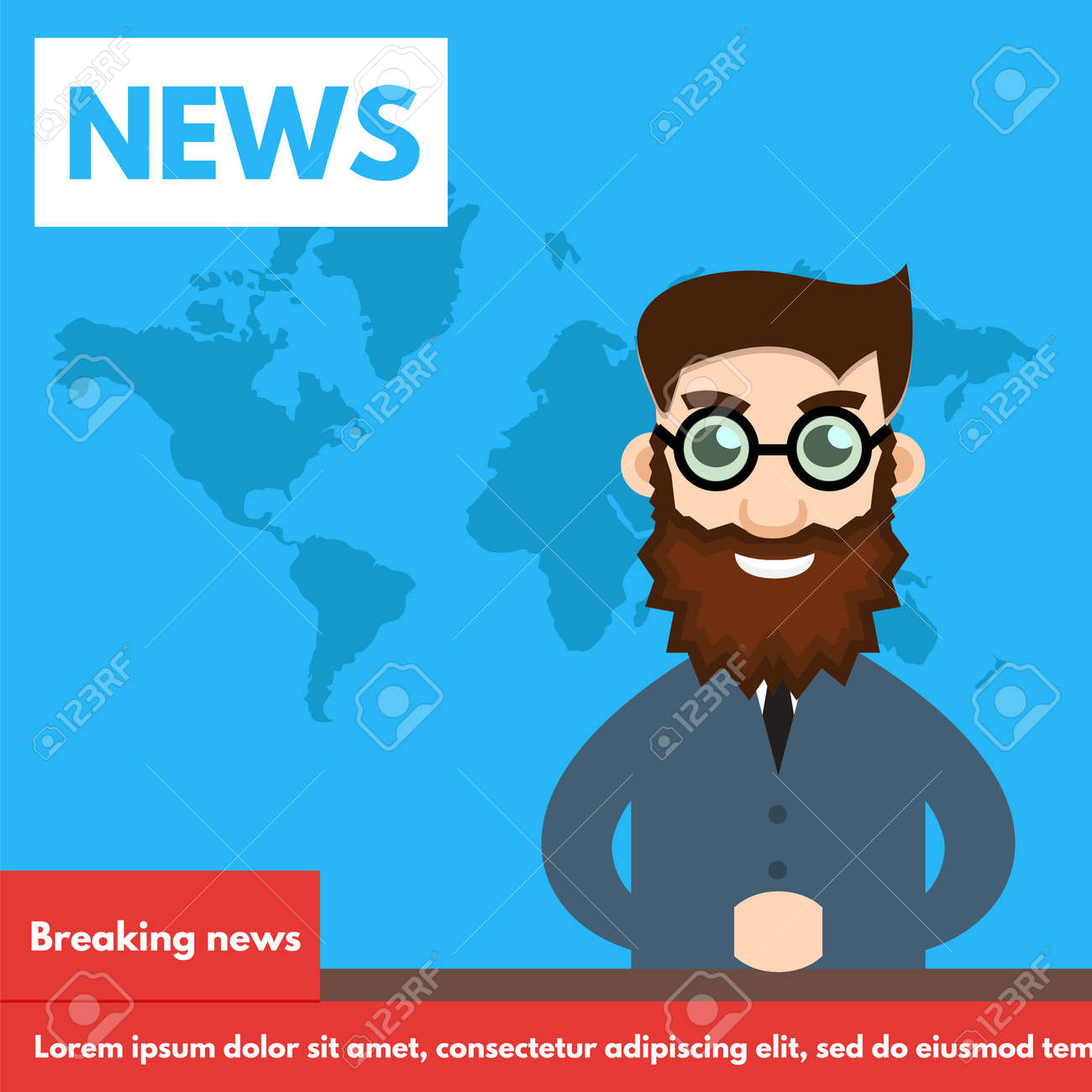 ニュース速報 テレビ画面のレイアウトのイラスト素材 ベクタ Image