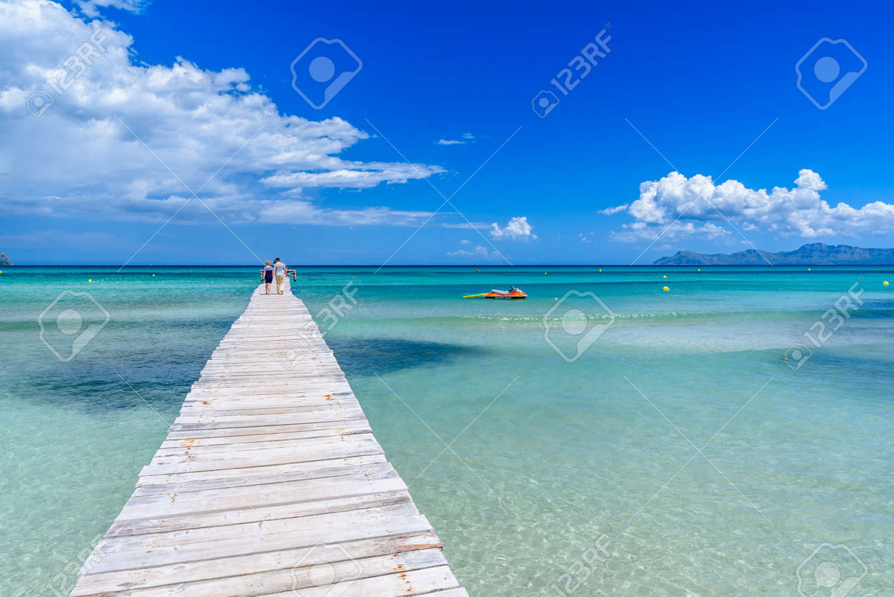 Pier at Playa Muro - Mallorca, balearic island of spain - 82810237 Pier at Playa Muro - Mallorca, balearic island of spain - 82810237