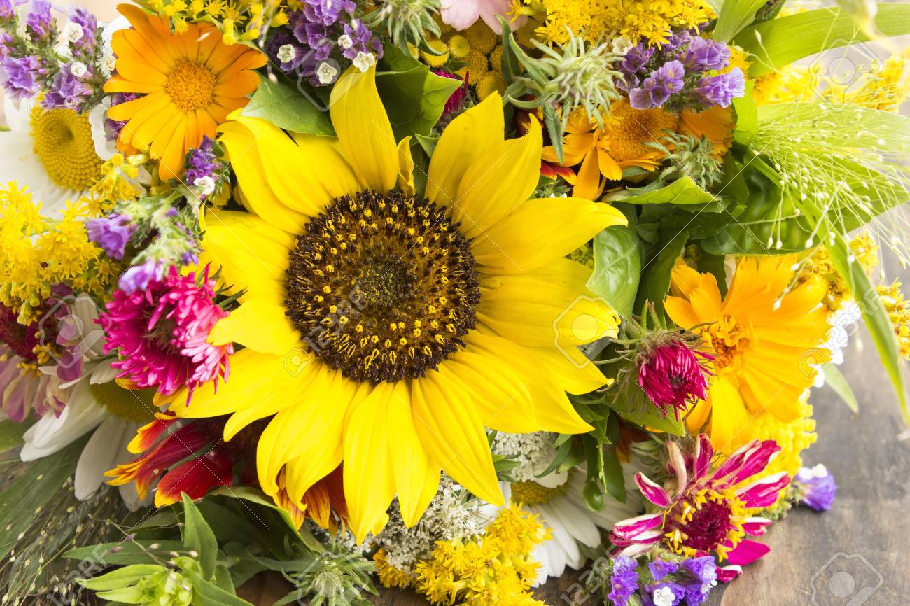 夏の花の新鮮な花束 の写真素材 画像素材 Image