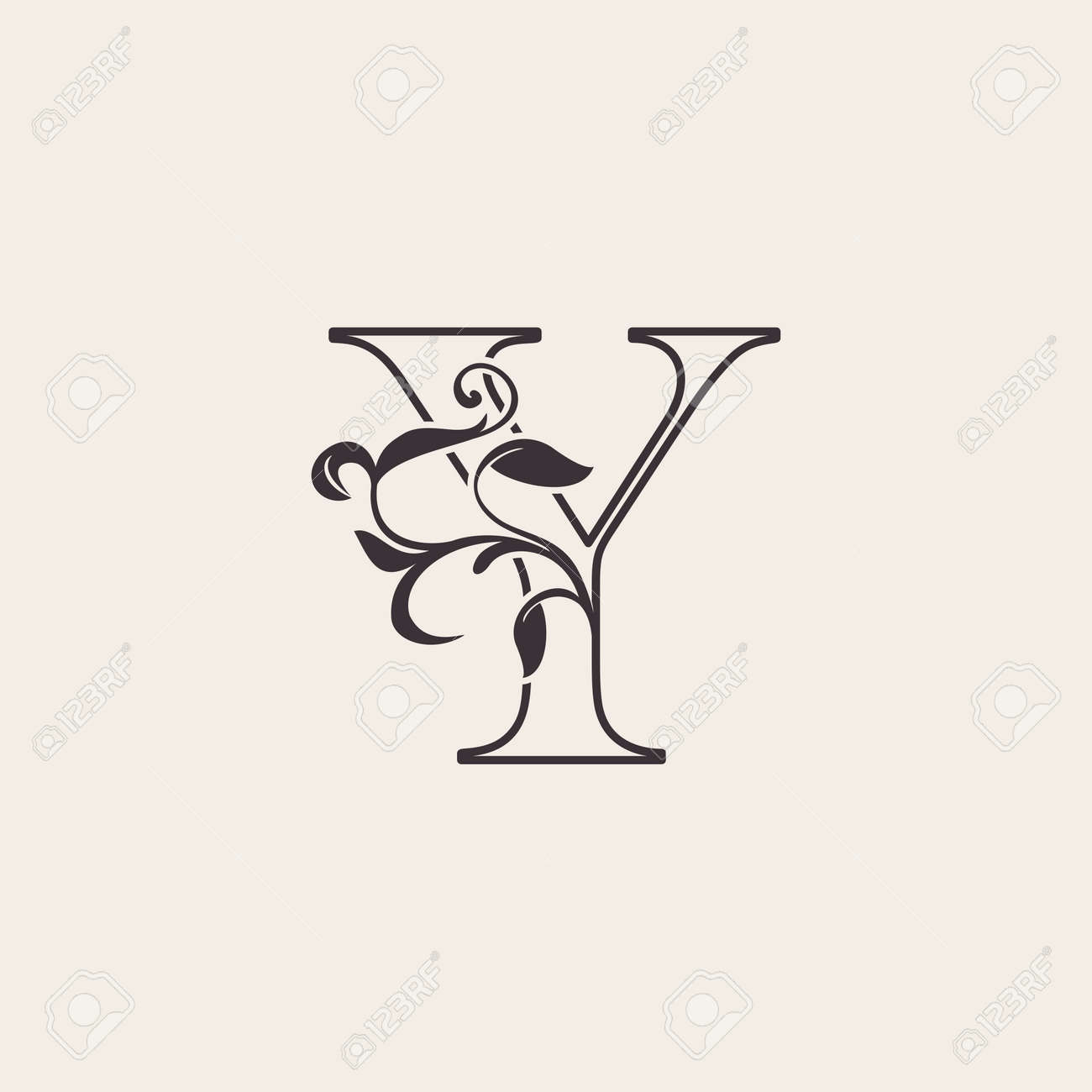 Graceful Floral Letter Y Luxury Logo Icon Black And White Outline Simple Beautiful Logo Vintage Drawn Alphabet In Art Nature Leaf Style Royalty Free Cliparts Vectors And Stock Illustration Image