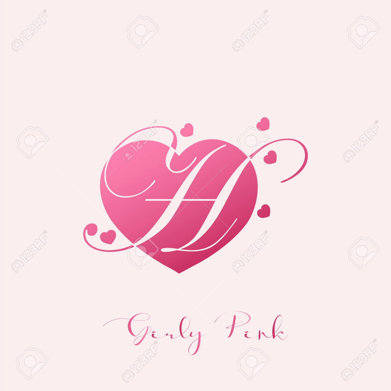 Initial Letter H Logo Icon Love Pink, Vector Design Design Concept Girly  Heart Love With Letter Logo Icon. Royalty Free SVG, Cliparts, Vectors, and  Stock Illustration. Image 160205590.