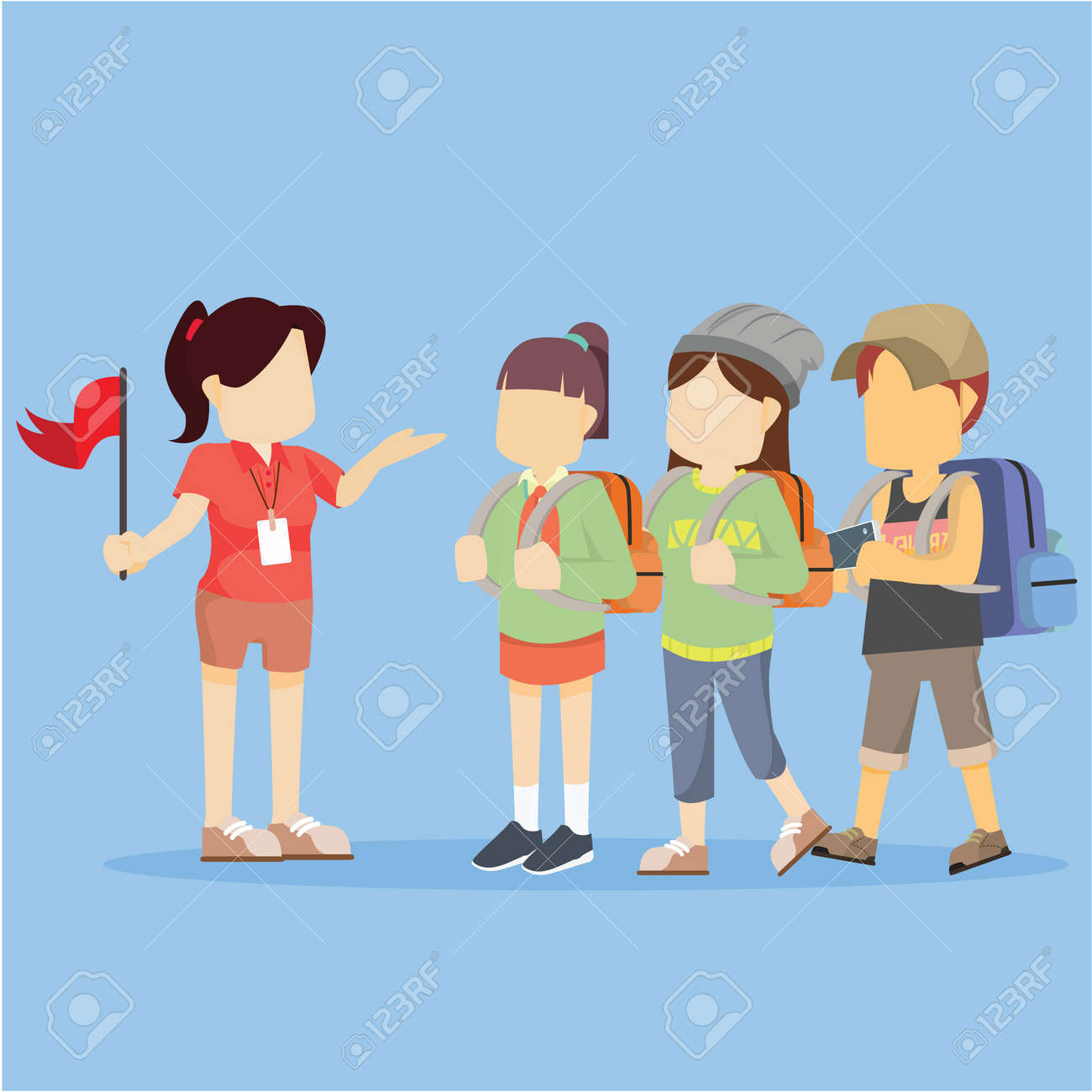 観光ガイド ツアー のイラスト素材 ベクタ Image