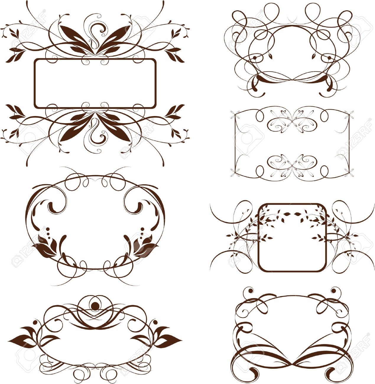 vintage ornate frame scroll background decorative elements royalty