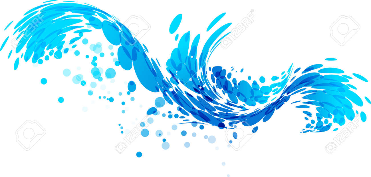 wave splash on white background water design template royalty free