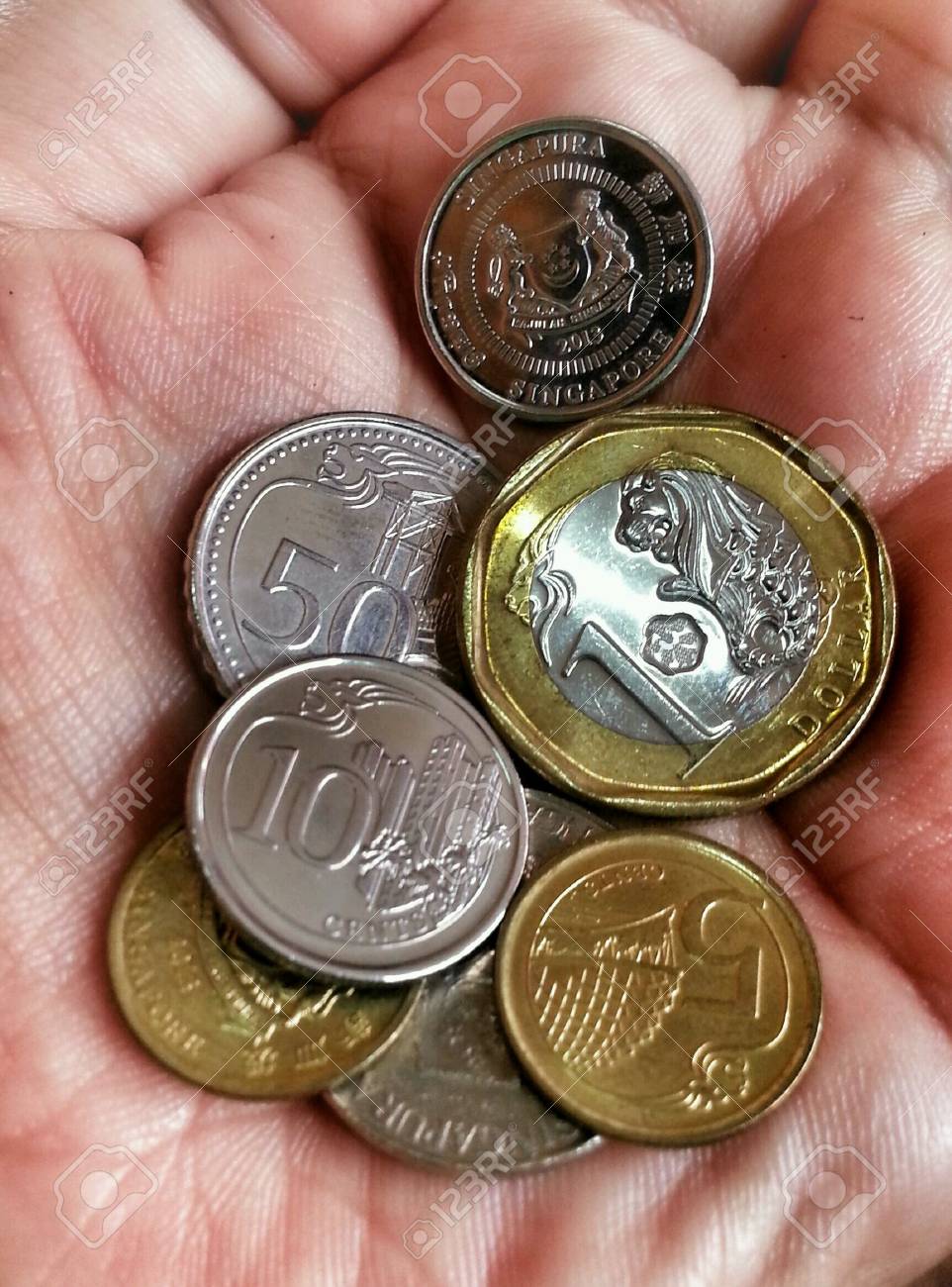 Singapore Dollar Coins Stock Photo, Picture and Royalty Free Image. Image  50986468.