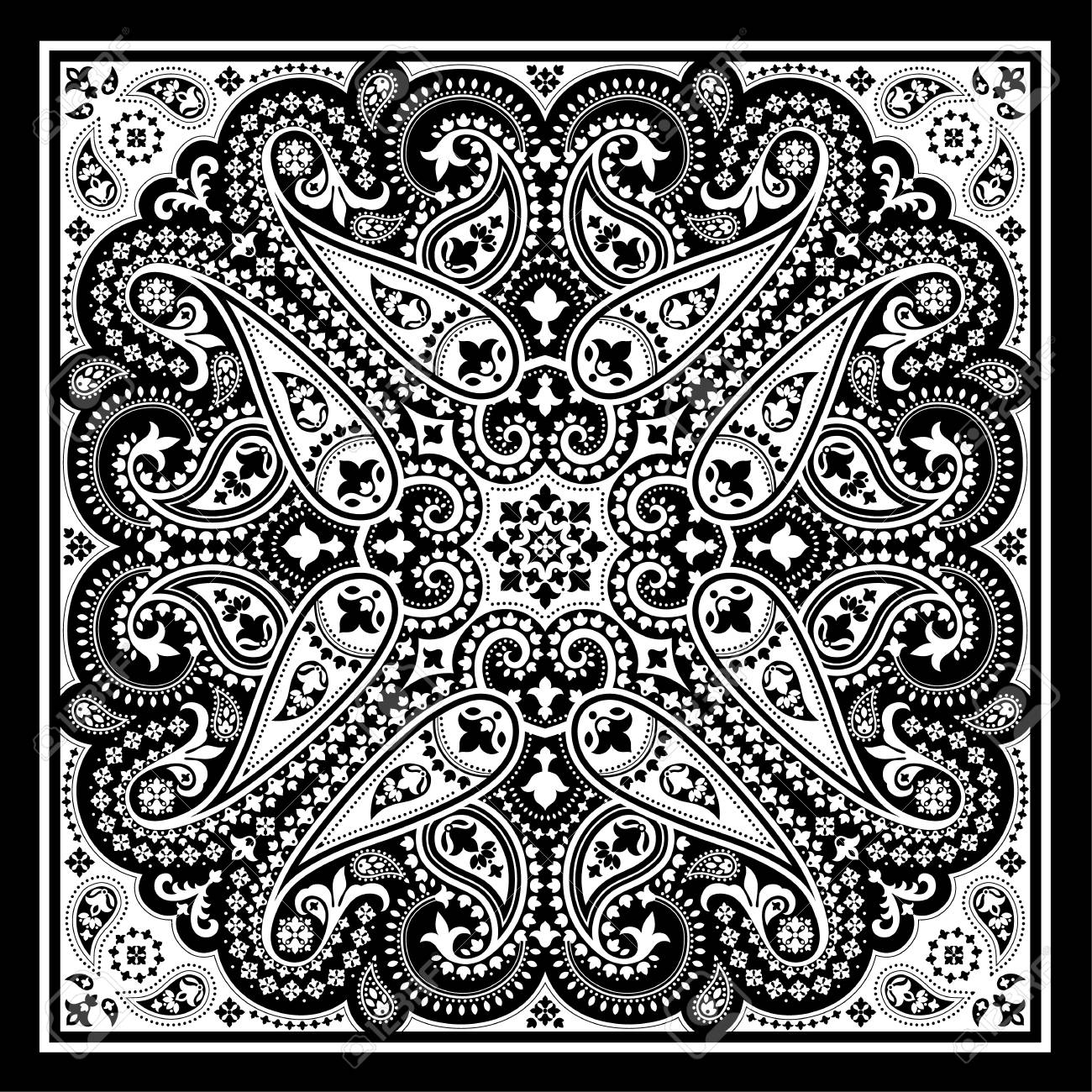 Cotton Paisley Design Kerchief//Bandana