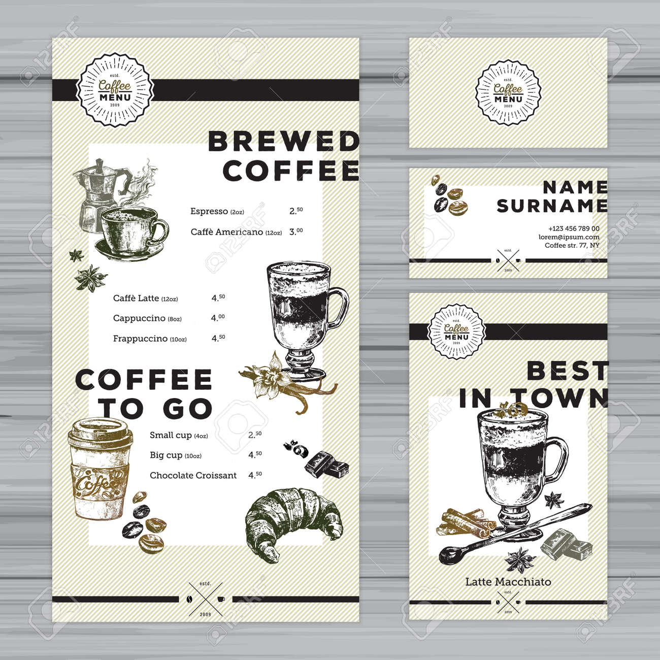 restaurant menu template cafe identity coffee menu design with
