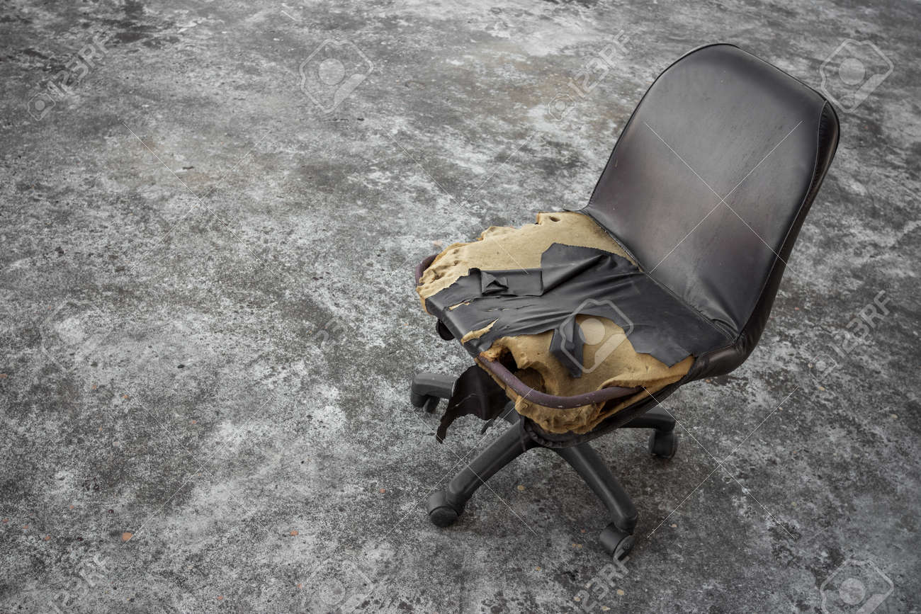Broken Old Chair On Grey And Dirty Floor Stock Photo, Picture and Royalty  Free Image. Image 73706886., image size:1300x867