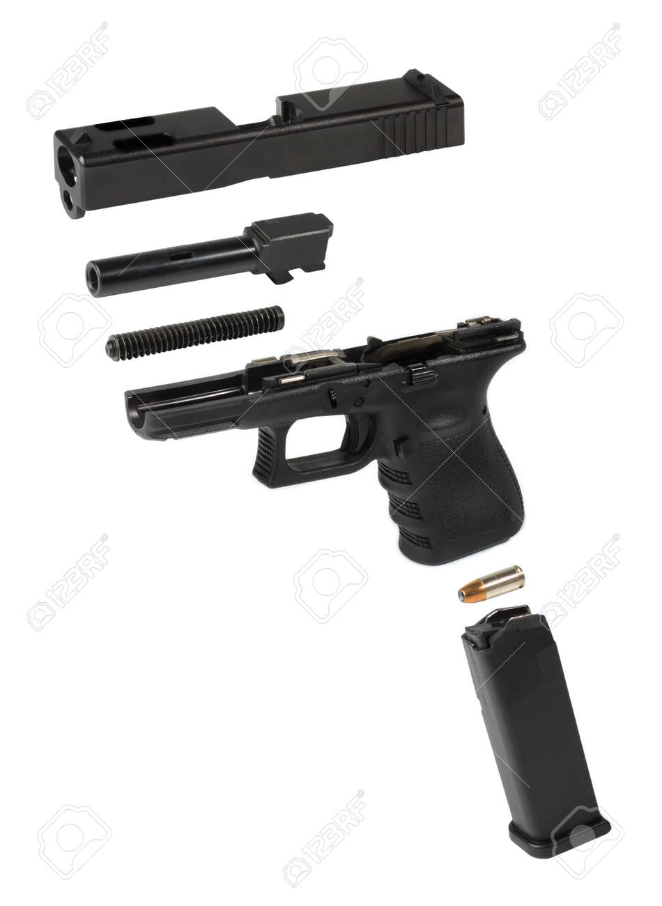 白い背景の上の自動拳銃の分解図 の写真素材 画像素材 Image 白い背景の上の自動拳銃の分解図 の写真素材 画像素材 Image