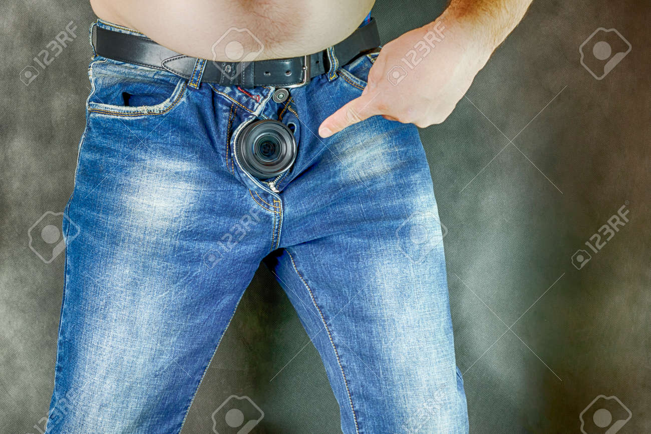Camera Lens Of Jeans, Such As The Male Penis. Phyto Sexual Issues And  Pornography Concept. Close-up, Stock Photo, Picture and Royalty Free Image.  Image 112818545.