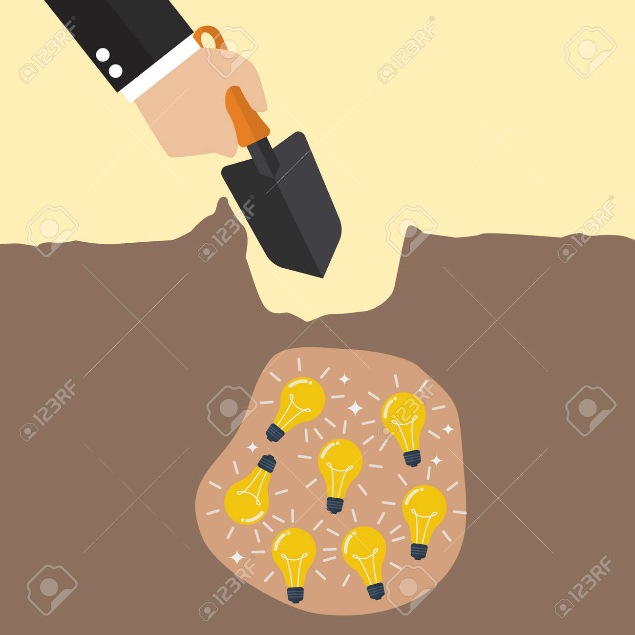 Hand Graben Einen Boden Einen Schatz Zu Finden Geschaftskonzept Lizenzfrei Nutzbare Vektorgrafiken Clip Arts Illustrationen Image 51962438