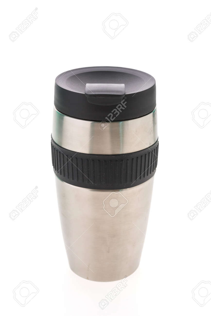 白い背景に分離されたコーヒー ボトル ステンレス ボトル の写真素材 画像素材 Image