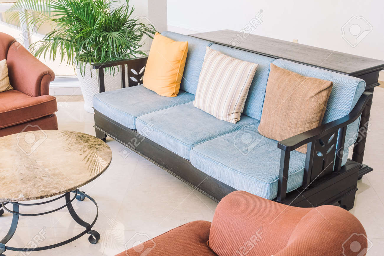 Beautiful Luxury Pillow On Sofa Decoration In Living Room Interior Stock Photo Picture And Royalty Free Image Image 53761176