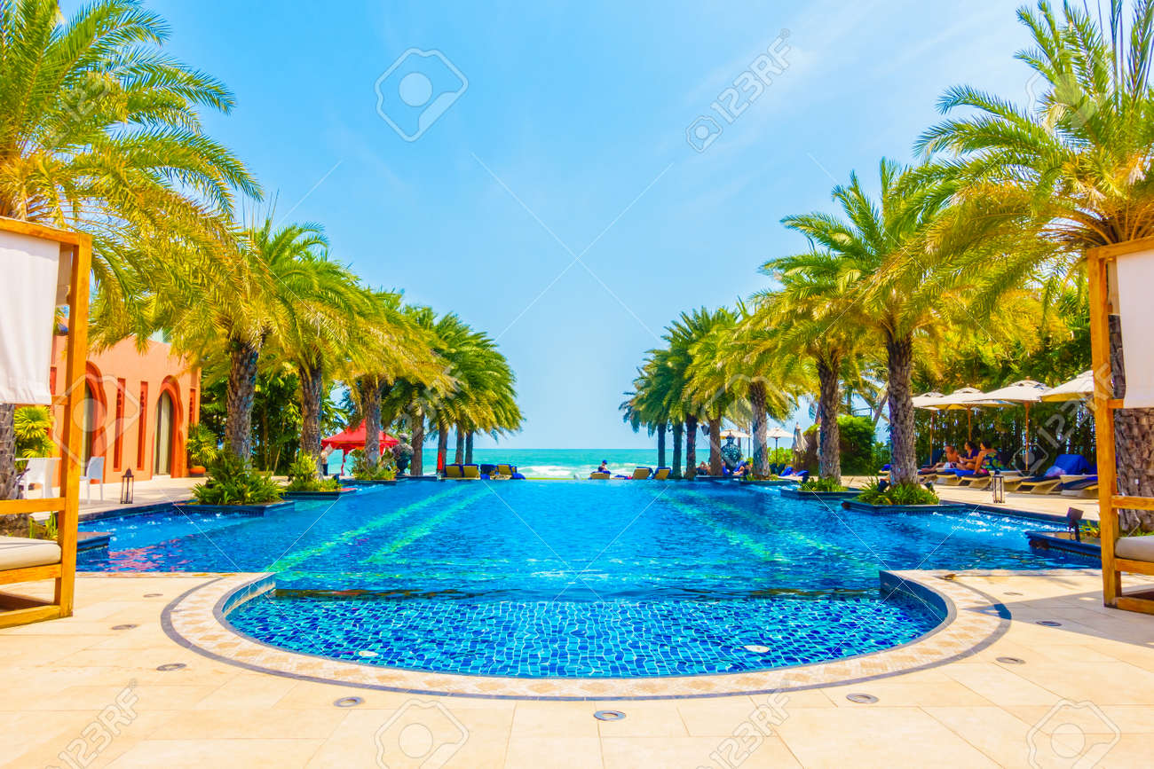 Beautiful Luxury Swimming Pool In Hotel Pool Resort Boost Up Stock Photo Picture And Royalty Free Image Image 54154108