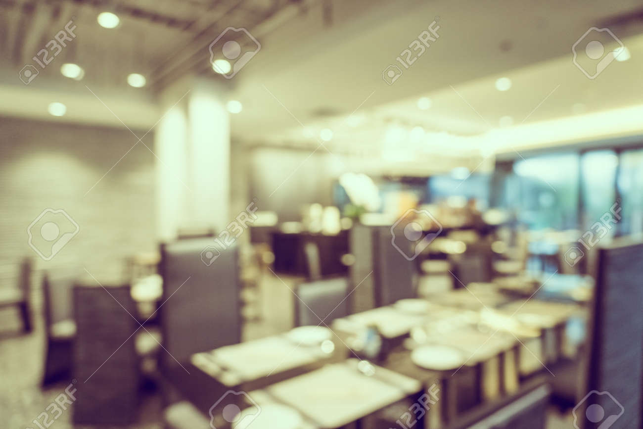 Abstract Blur Coffee Shop Cafe And Restaurant Interior For