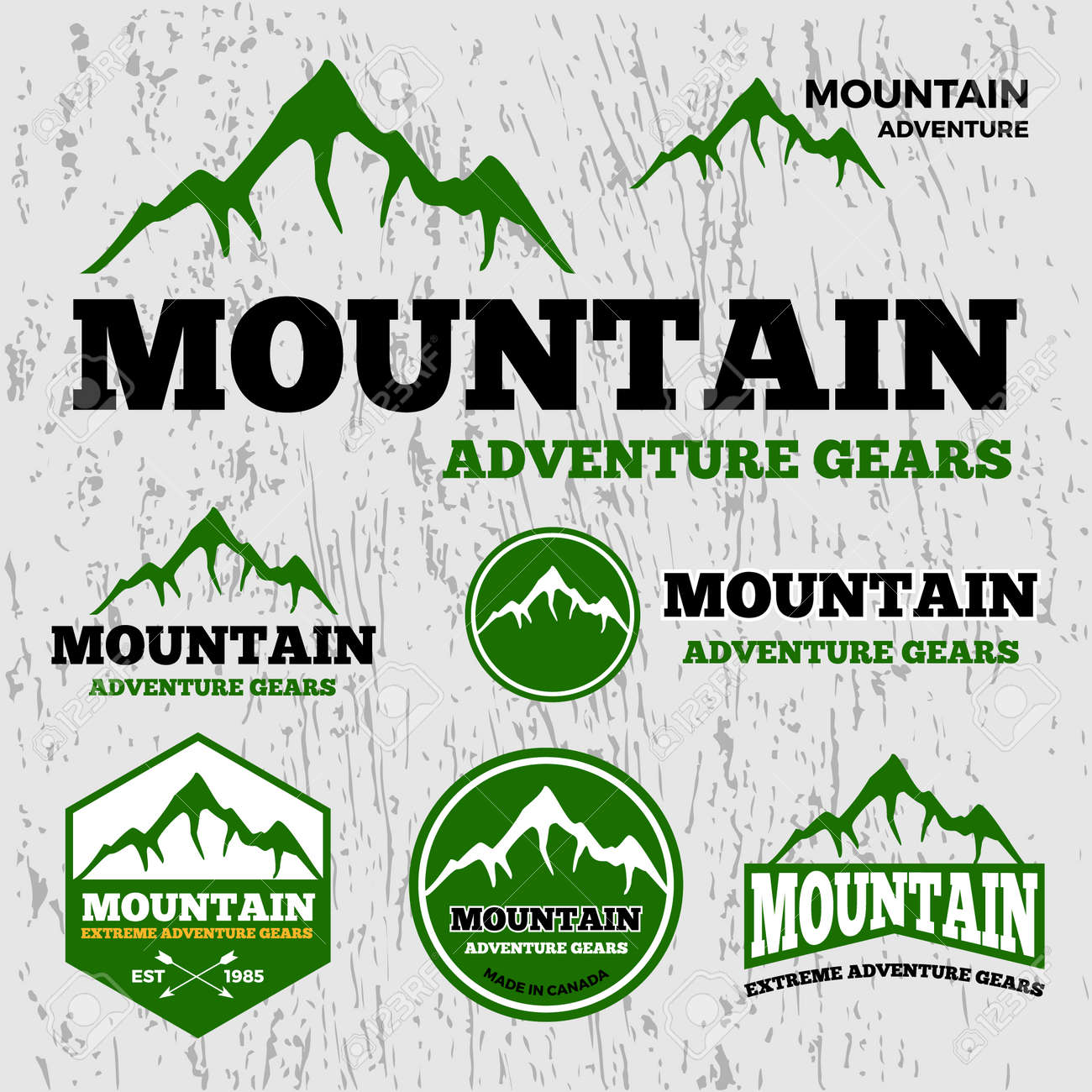 premium mountain adventure vector logo template the fonts used