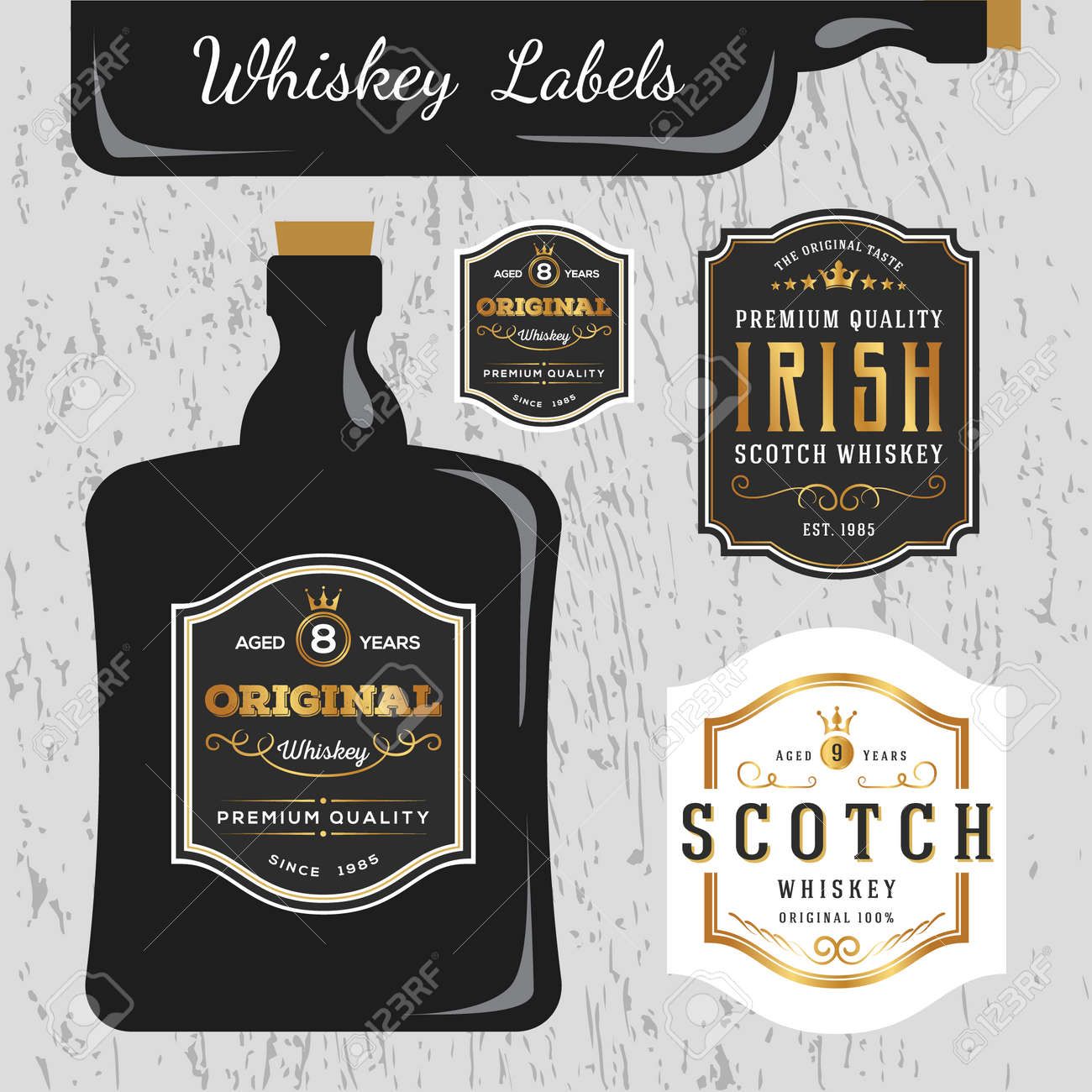 whiskey brands label design template resize able and free font whiskey label template