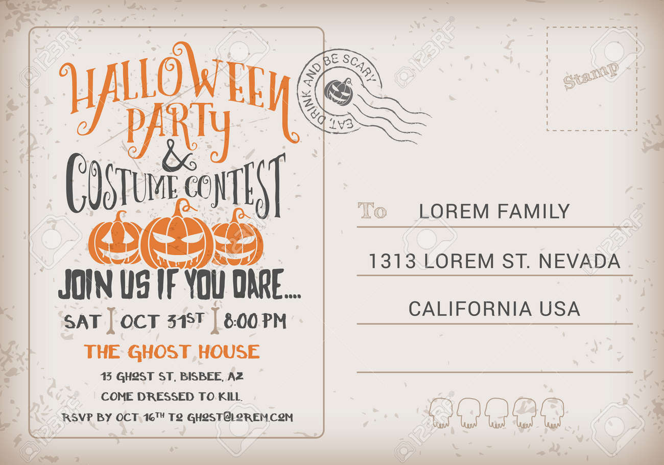 halloween party and costume contest invitation template halloween