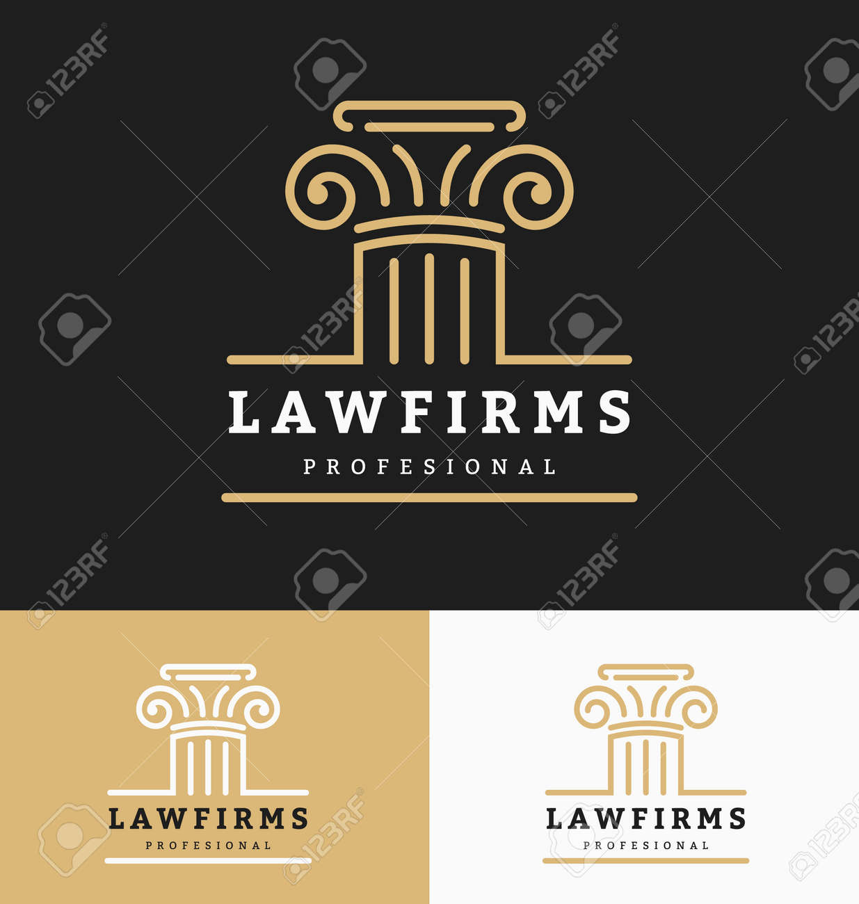 Law firms logo template with space for business slogan and tags line. Vector illustration - 52190162 Law firms logo template with space for business slogan and tags line. Vector illustration - 52190162