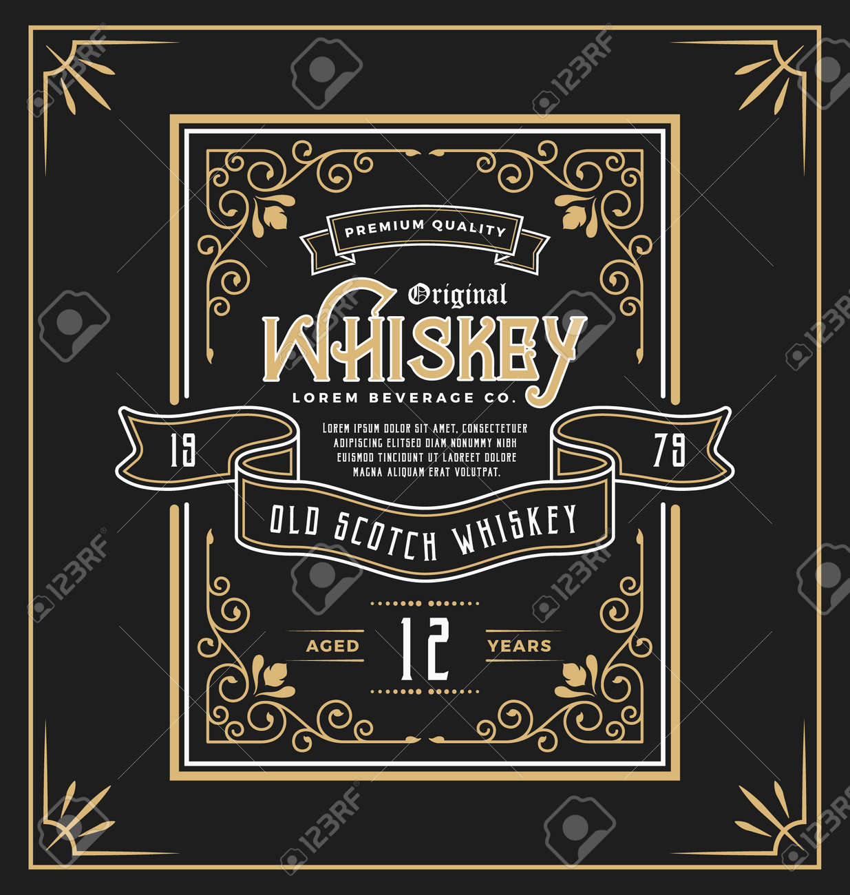 Vintage frame label for whiskey and beverage product. You can apply this for another product such as Beer, Wine, Shop decoration, Luxury and Elegant business too. illustration - 53799573 Vintage frame label for whiskey and beverage product. You can apply this for another product such as Beer, Wine, Shop decoration, Luxury and Elegant business too. illustration - 53799573