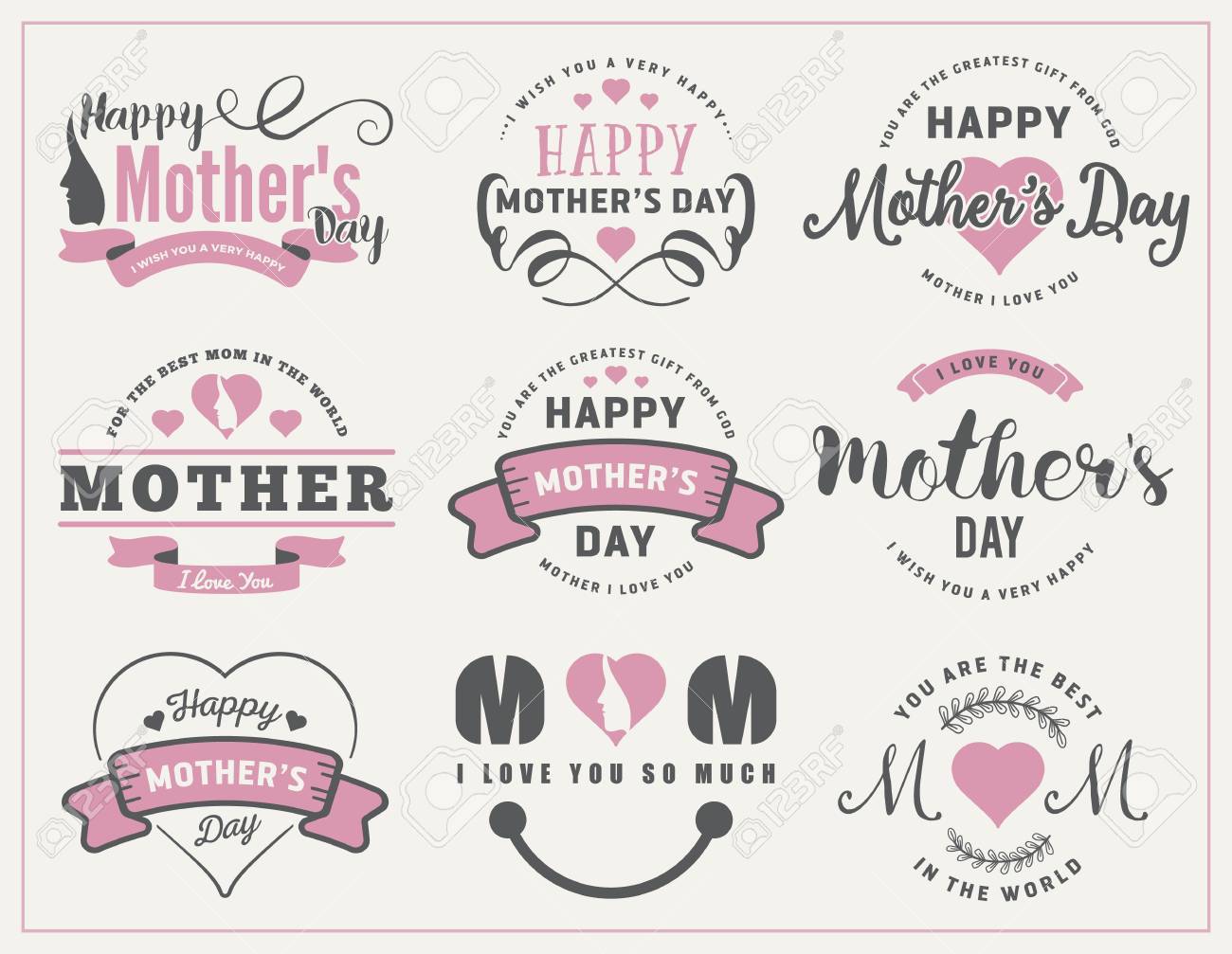 beautiful mothers day badges and labels design for decoration mother s day labels