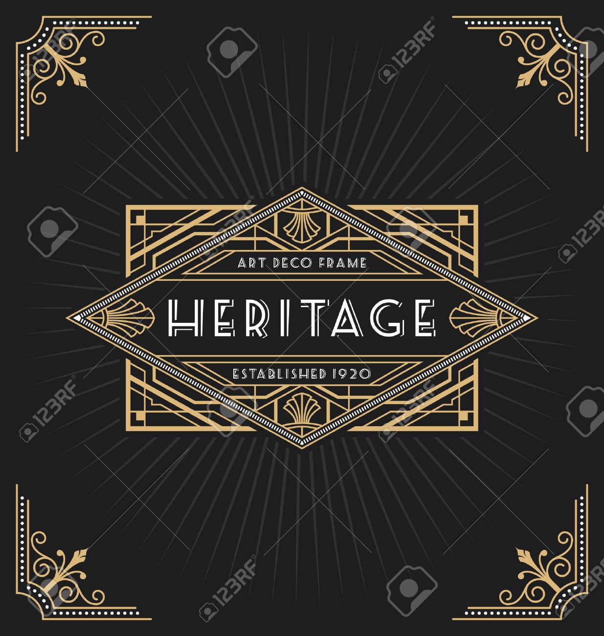 Art-Deco-Rahmen Und Label-Design Geeignet Für Luxuriöse Business-wie ... Art-Deco-Rahmen Und Label-Design Geeignet Für Luxuriöse Business-wie ...