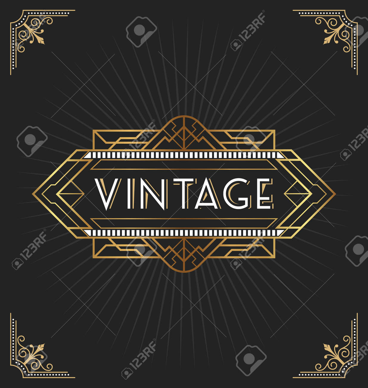 art deco banner
