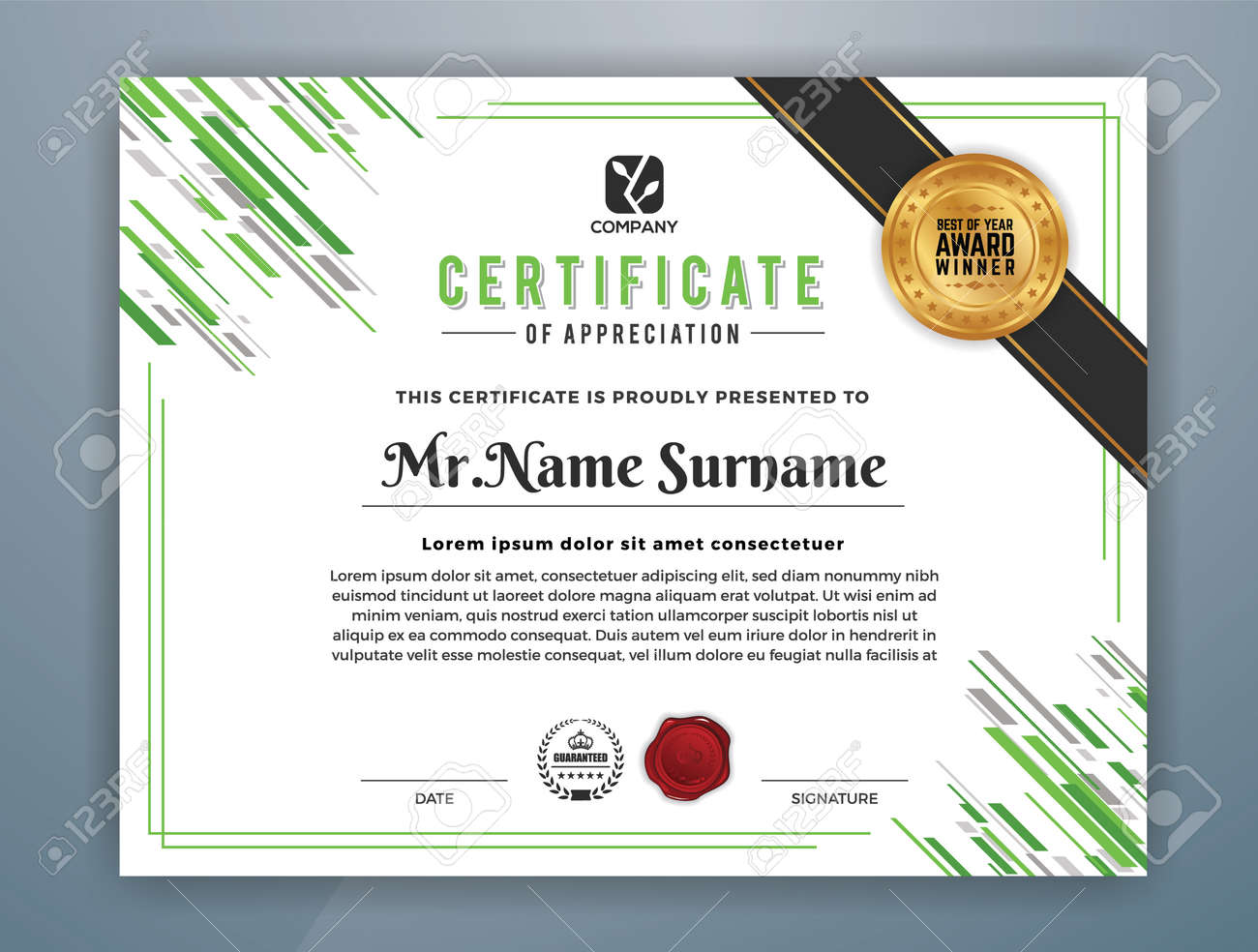 multipurpose modern professional certificate template design