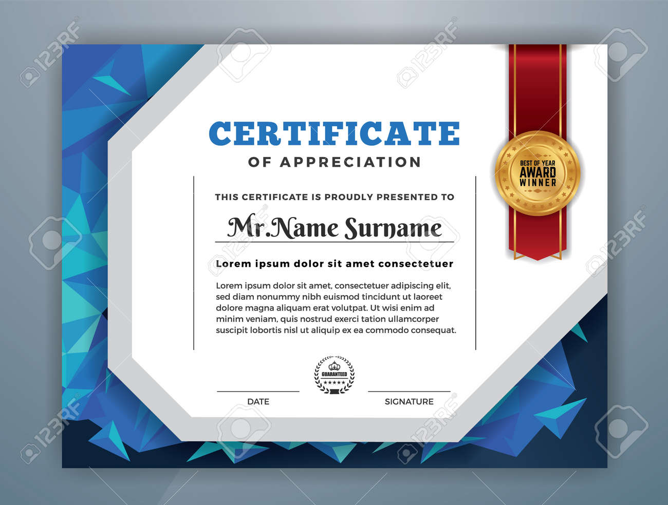 multipurpose modern professional certificate template design