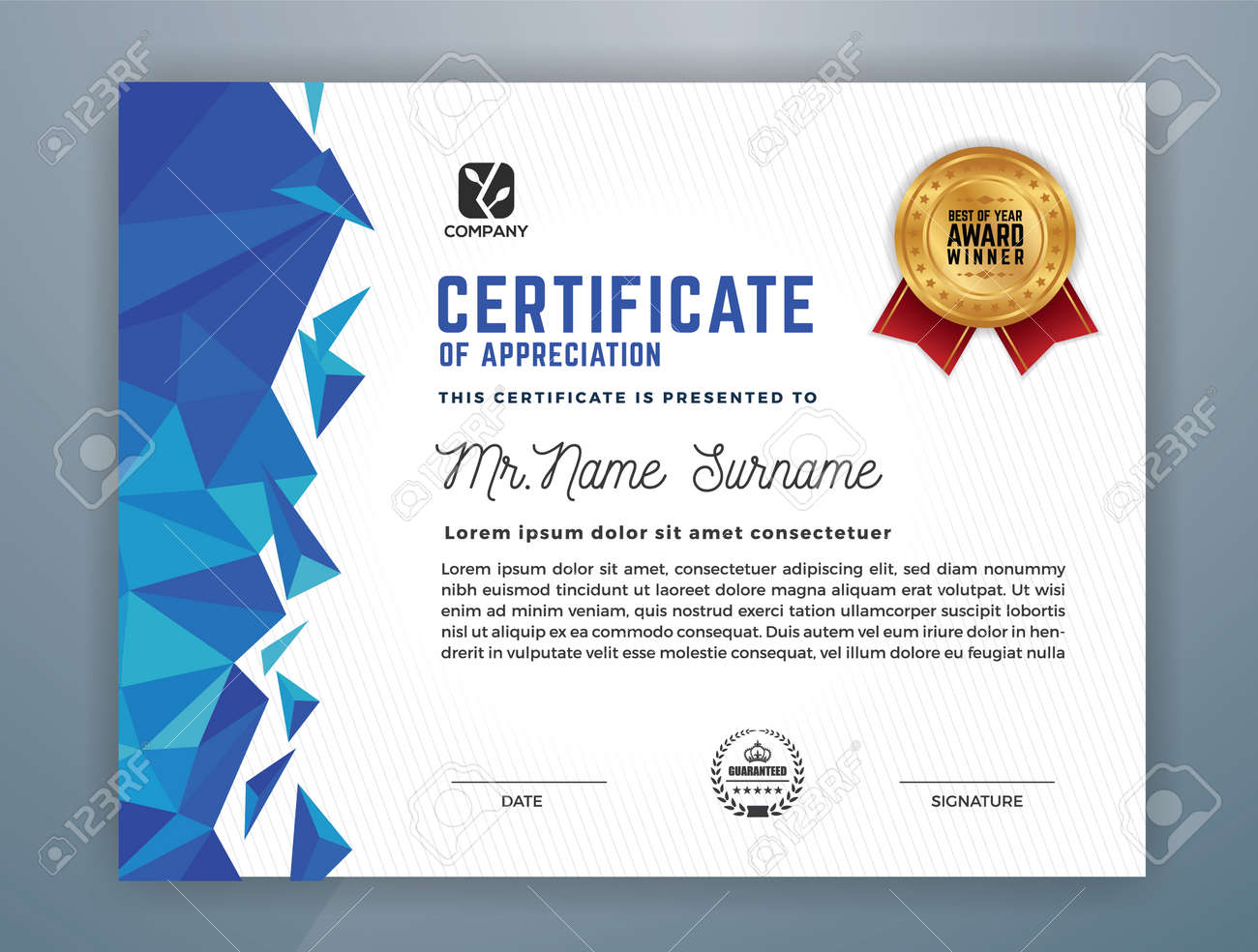 multipurpose modern professional certificate template design