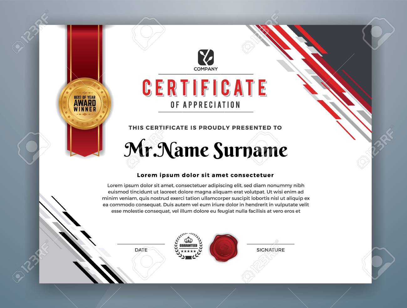 Multipurpose  Modern Professional Certificate Vorlage Design FÃ¼r Pertaining To  Professional Award Certificate Template