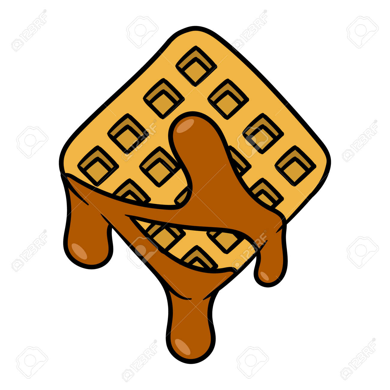 Dessin Anime Gaufre A Sirop Egouttement Vecteur Illustration Clip Art Libres De Droits Vecteurs Et Illustration Image 73281672