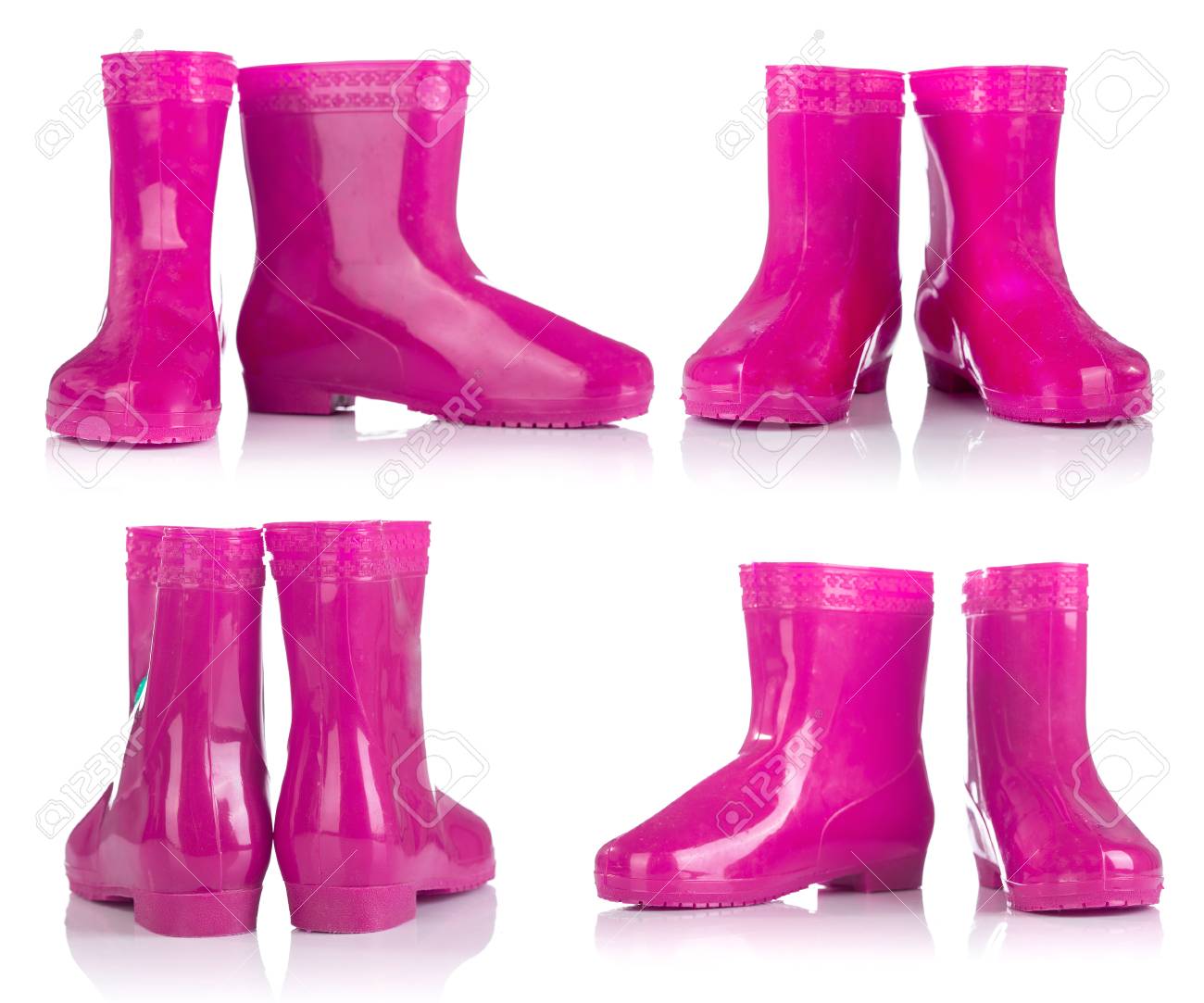 pink rubber boots