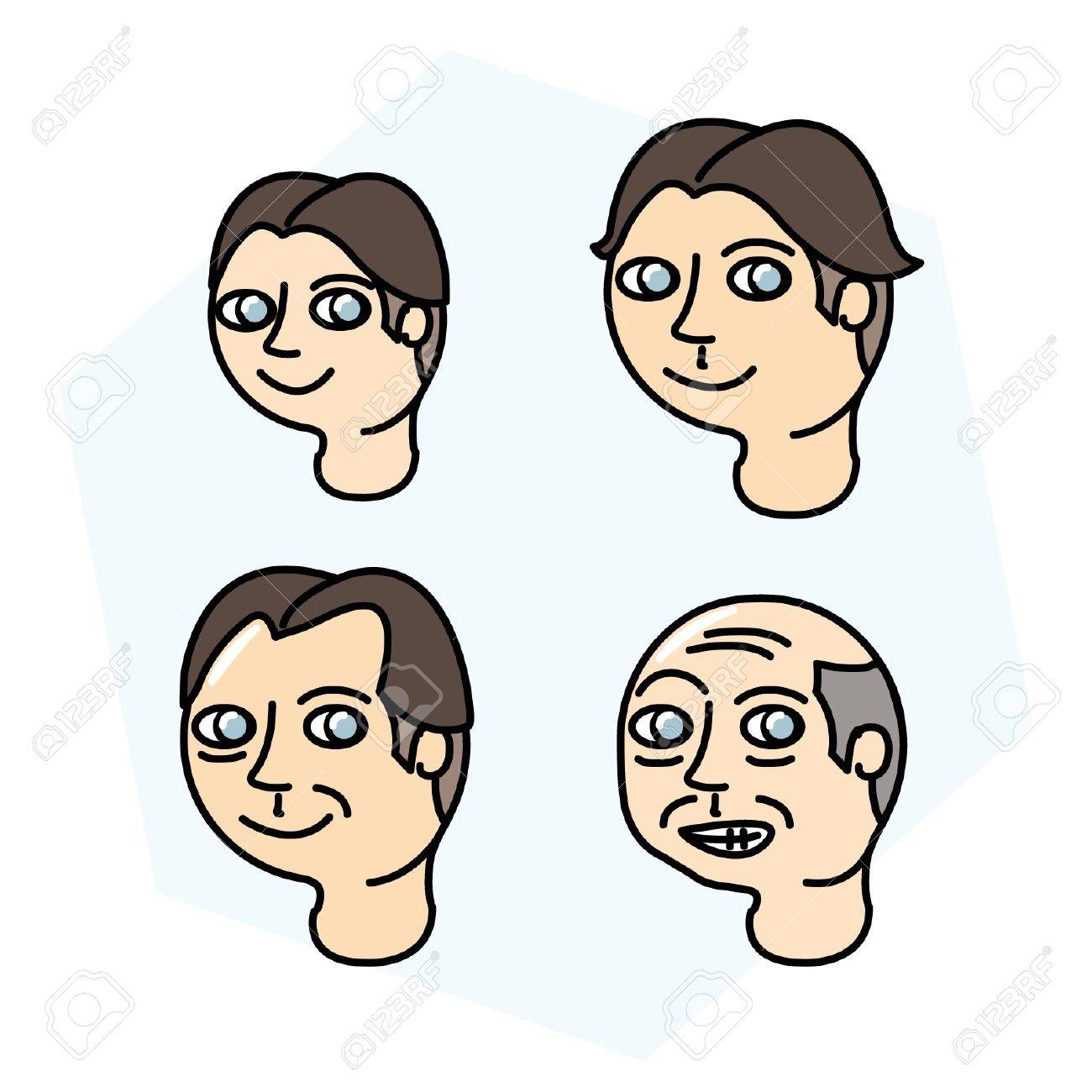 男性年齢顔の種類 のイラスト素材 ベクタ Image