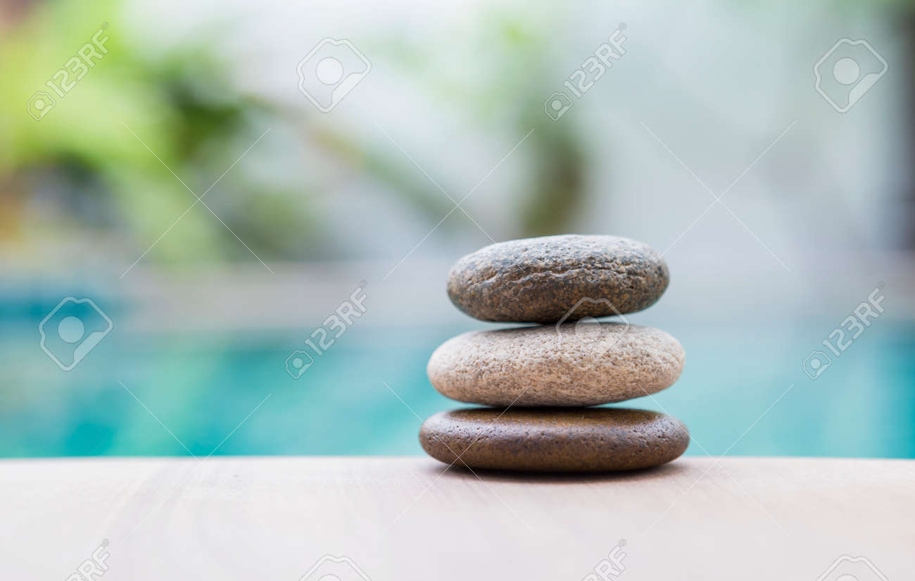 Beautiful Natural Zen Stone Over Blurred Nature Background Selective Stock Photo Picture And Royalty Free Image Image