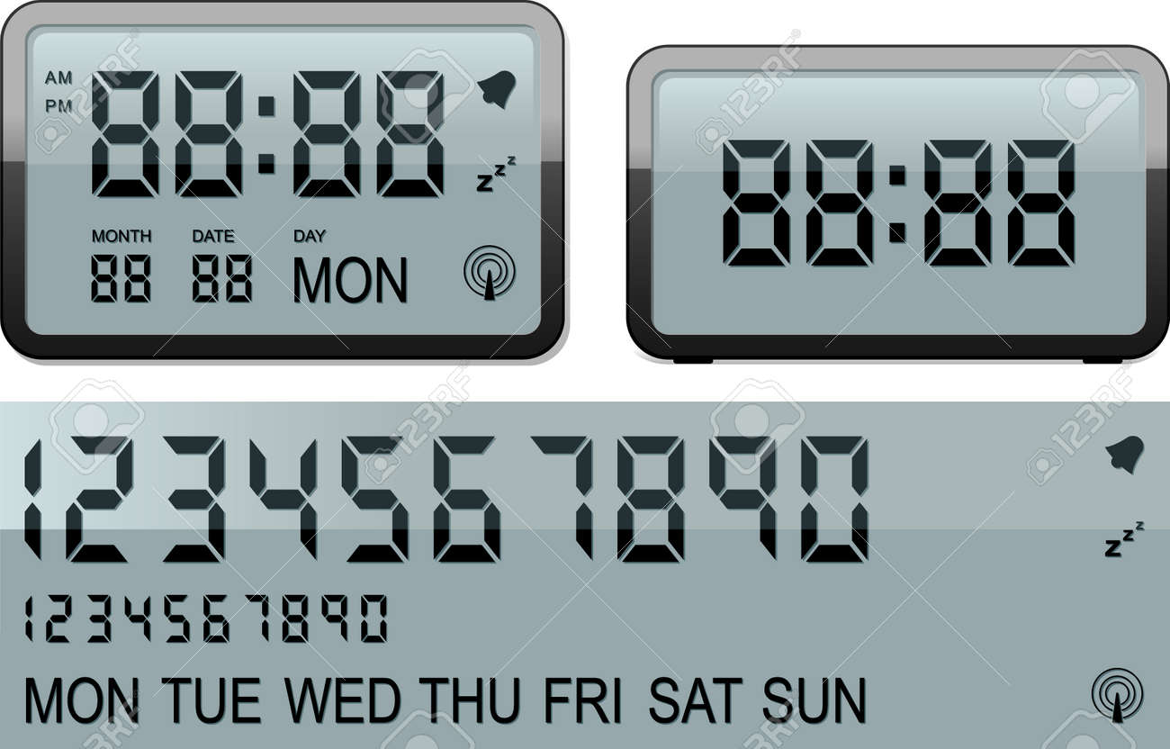 デジタル目覚まし時計のイラスト素材 ベクタ Image