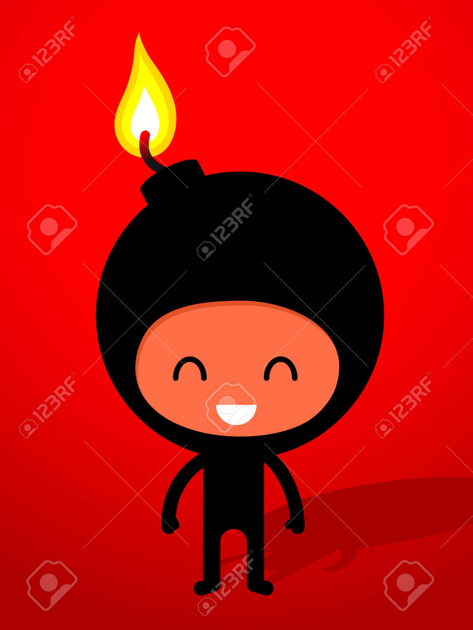 Un Dessin Humoristique Ironique D Une Bombe Noire Sympathique Sourire A La Combustion De Dessin Anime Fusible Banque D Images Et Photos Libres De Droits Image