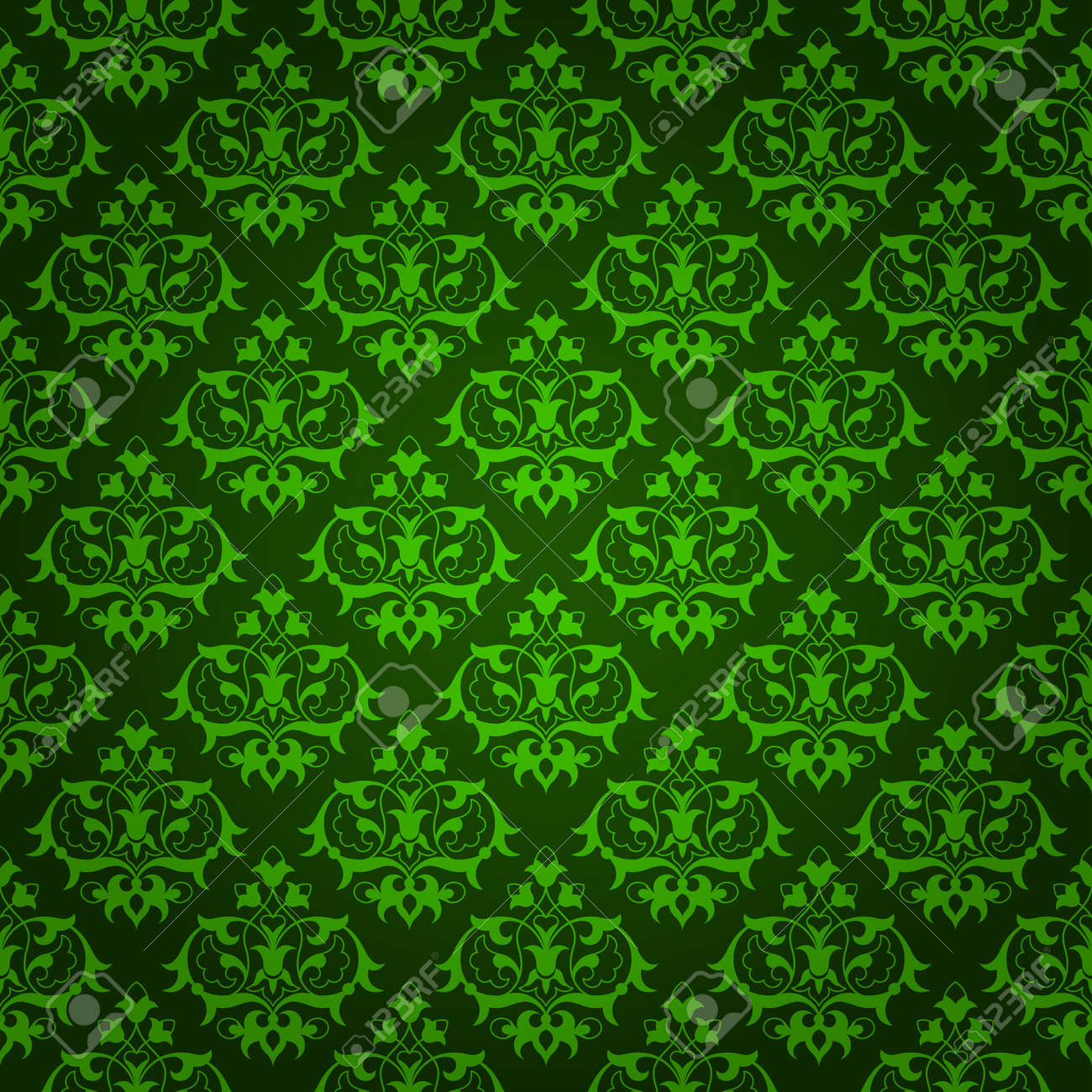 elegant green background made of floral decorative pattern stock