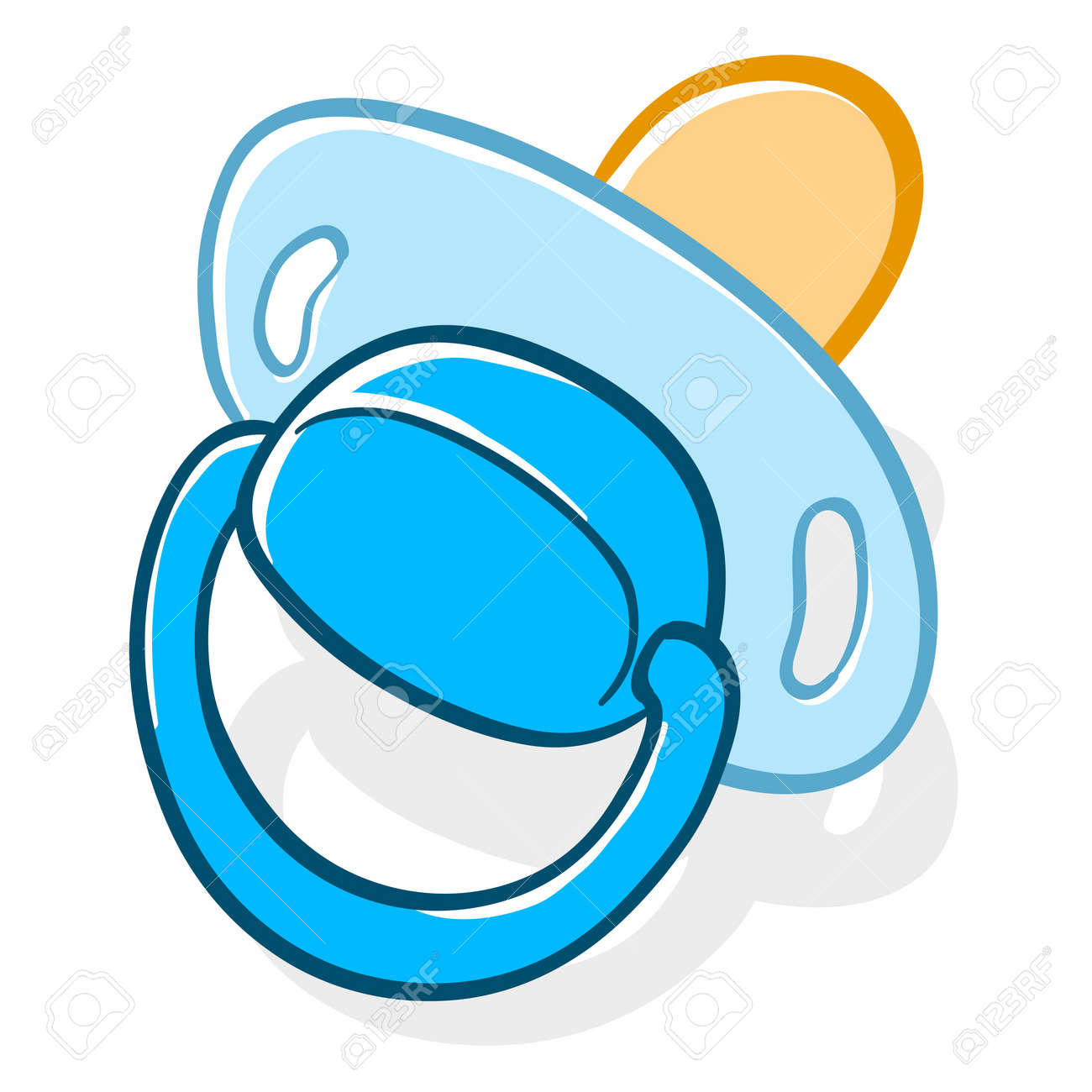 ゴムまたはシリコーン漫画おしゃぶりやダミー掛け布団 生まれたばかりの赤ちゃんが吸うかかむ歯が生えるの中にするために使用のイラスト の写真素材 画像素材 Image