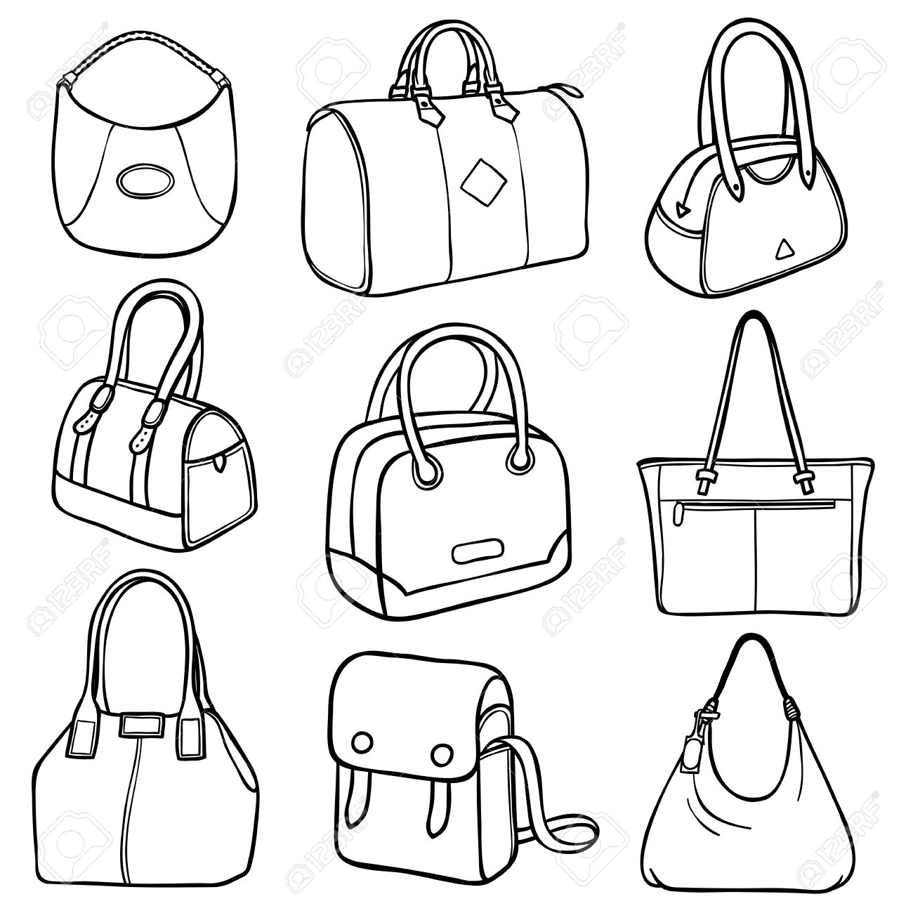 different styles of handbags