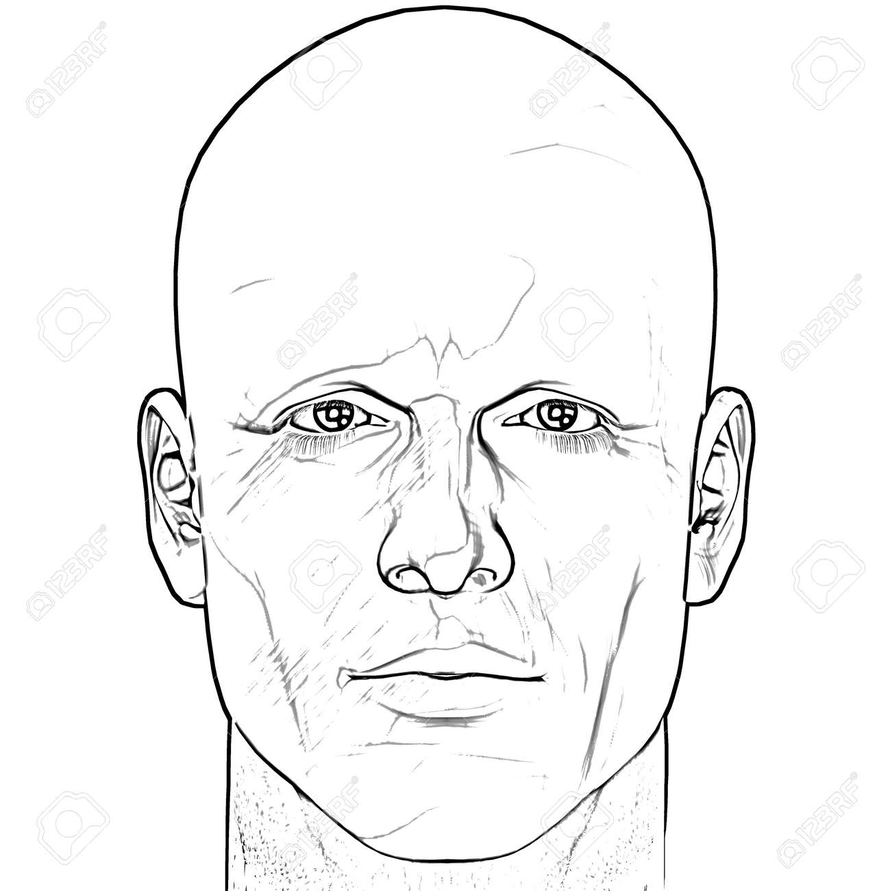 Black and white male figure sketch. Computer rendered illustration. - 3974241 Black and white male figure sketch. Computer rendered illustration. - 3974241