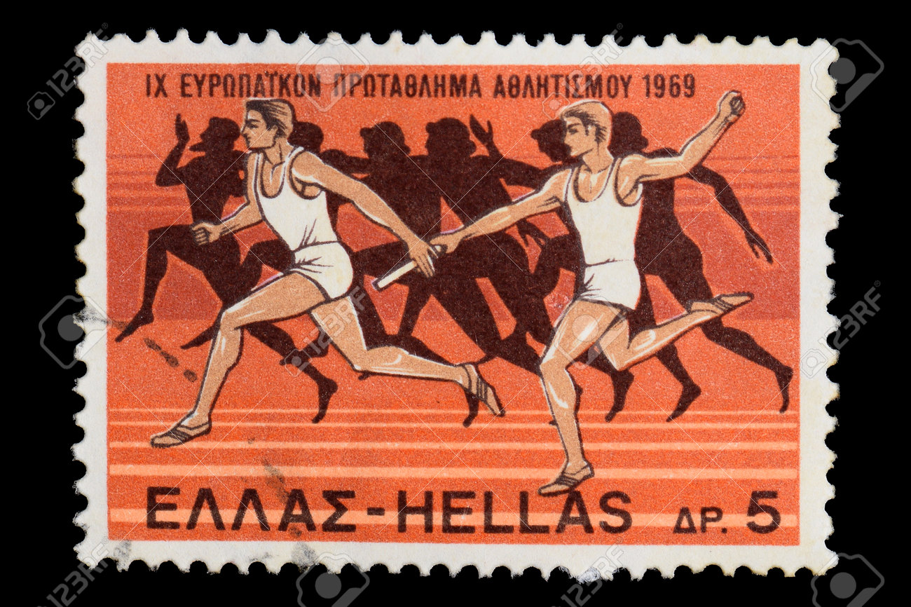 ギリシャ年頃 1969年 1969年ヨーロッパ陸上競技選手権大会のモダンなランナーとギリシャ郵便局ヴィンテージ切手に古代選手シルエット リレー イラストは ギリシャのアテネで開催 の写真素材 画像素材 Image ギリシャ年頃 1969年 1969年ヨーロッパ陸上競技選手権大会のモダンなランナーとギリシャ郵便局ヴィンテージ切手に古代選手シルエット リレー イラストは ギリシャのアテネで開催 の写真素材 画像素材 Image