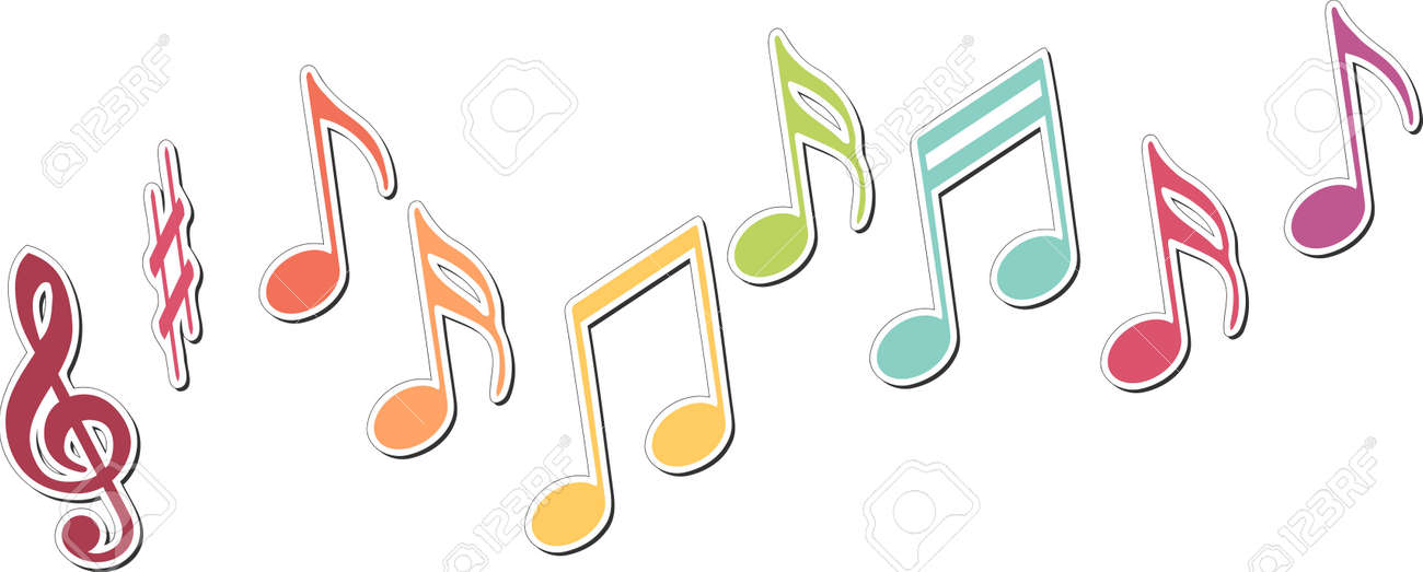 colored music notes royalty free cliparts vectors and stock