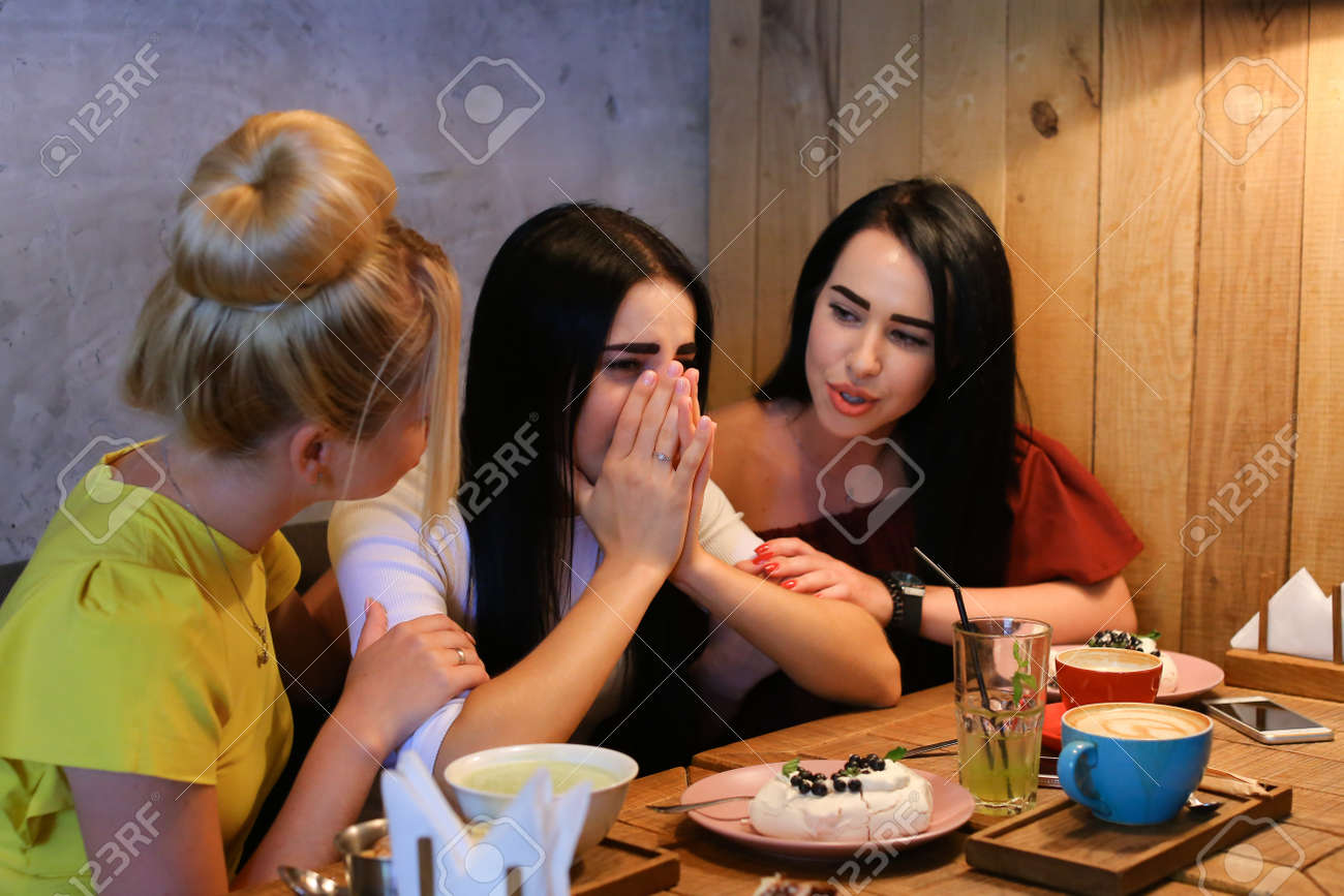 Girls picture of black girlfriends laughing sticking objects