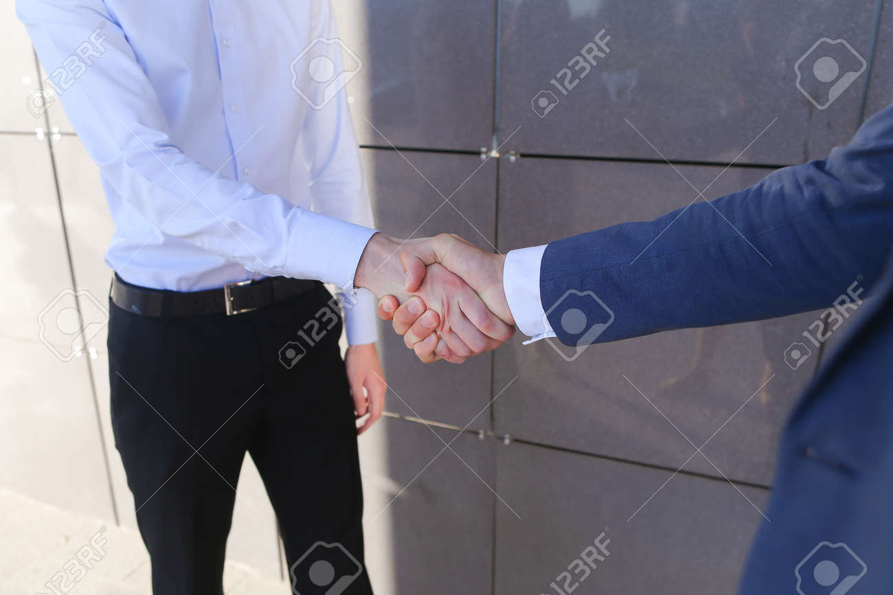 two young guy entrepreneurs business partner friends met and