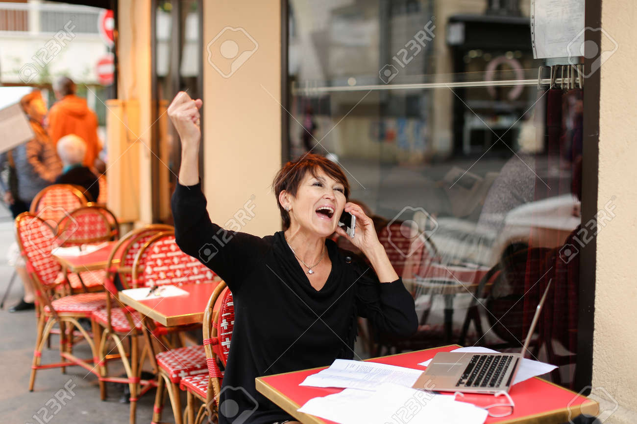 Female Journalist Working Hard For Long Time At Laptop For Important