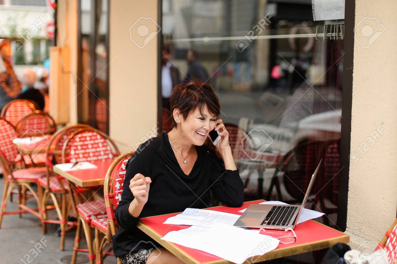 Female Journalist Working Hard For Long Time At Laptop For Important